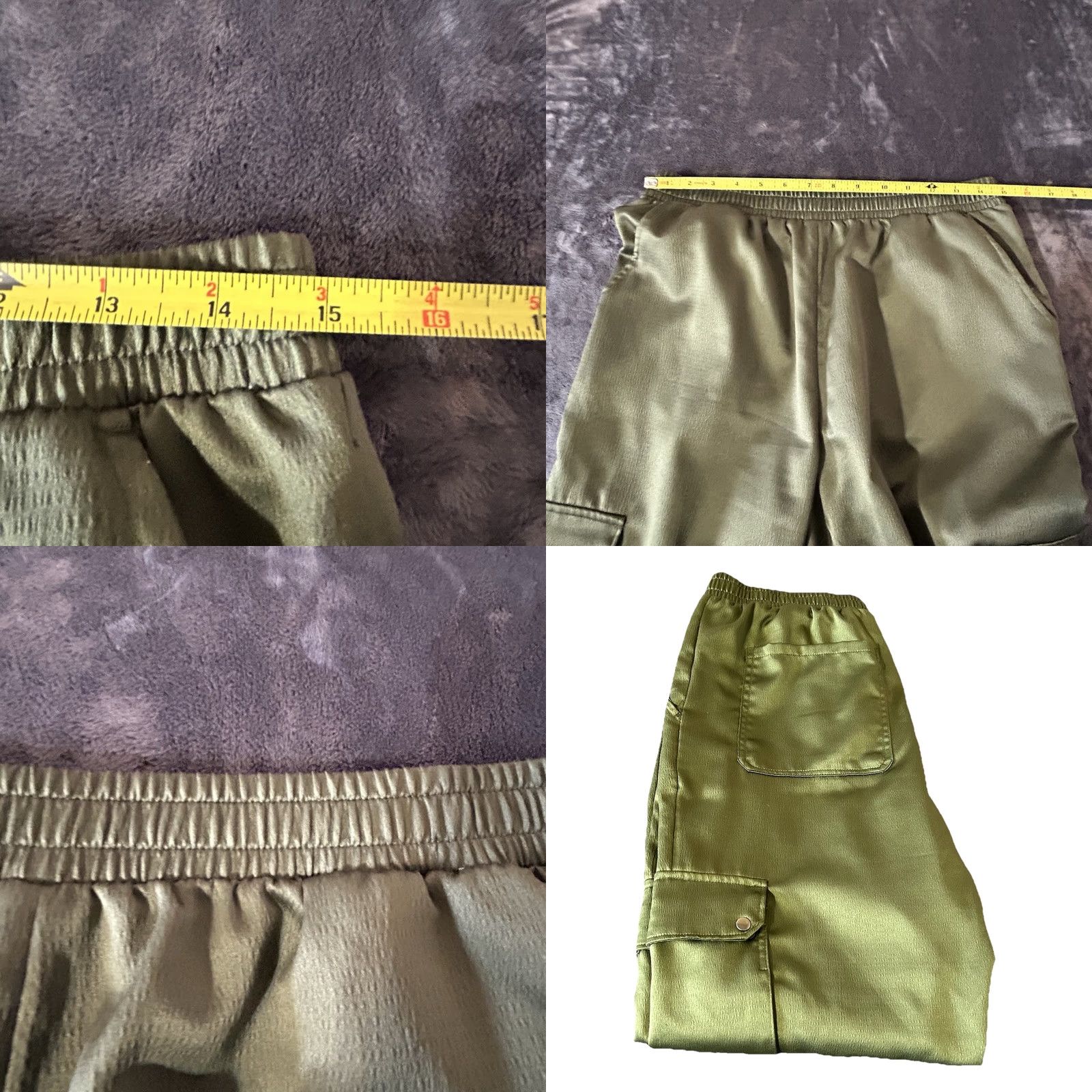 Vintage Time & Tru Cargo Joggers Women Medium 8-10 Army Green Pockets 30x27 Jogger Elastic Waist Rise High-Backed 27 Inseam KnIT Pants Casual Modern Womens Size 32" / US 10 / IT 46 - 11 Thumbnail