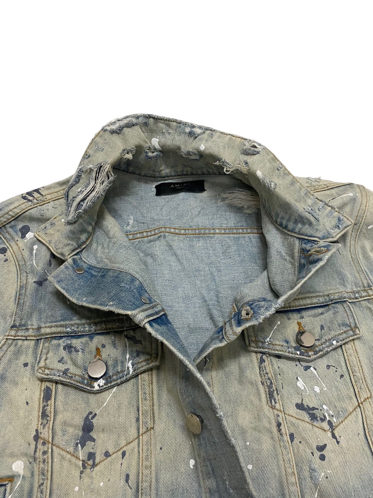 Amiri Amiri Destroy Trucker Denim Jacket Size US M / EU 48-50 / 2 - 10 Thumbnail