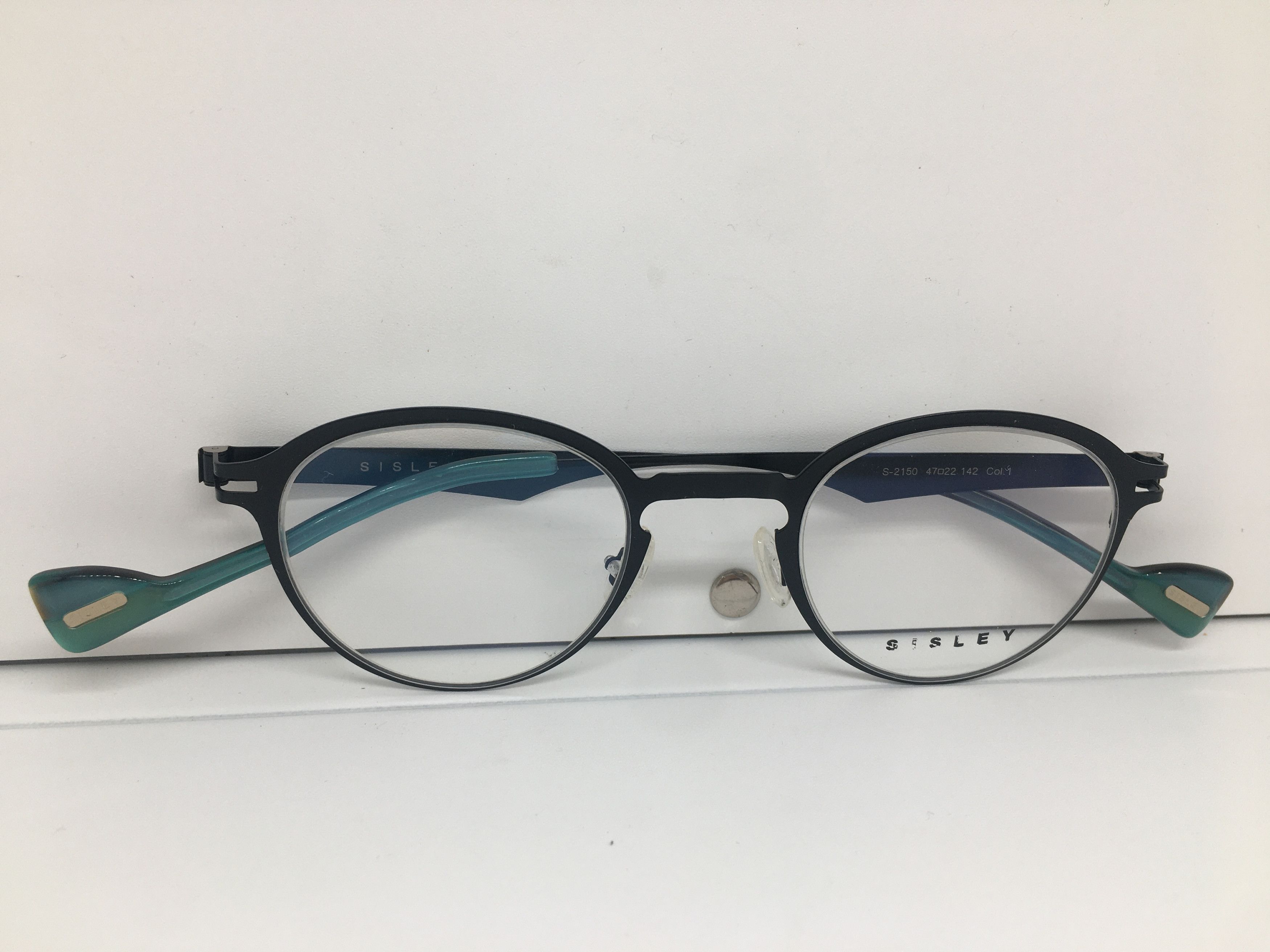 Sisley Vintage Sisley S-2150 Navy Blue RX Eyeglasses Frame Size ONE SIZE - 8 Thumbnail