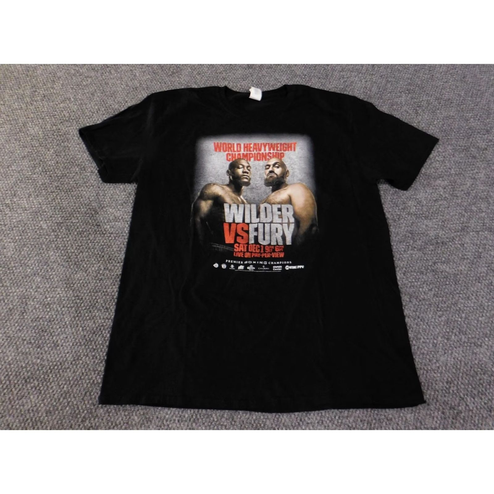 Gildan Wilder vs Fury Shirt Mens XL Black World Heavyweight Championship Boxing Gildan Size US XL / EU 56 / 4 - 2 Thumbnail