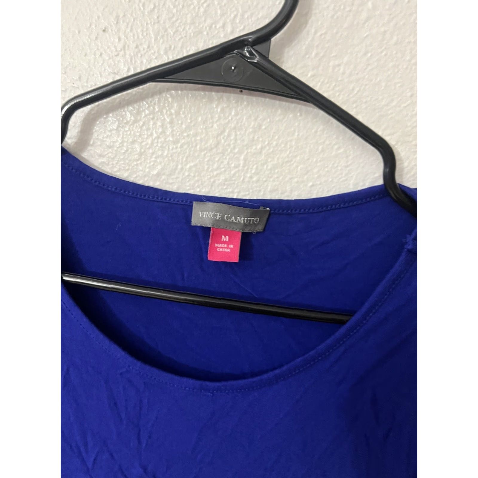 Vince Camuto Vince Camuto Women's Tee Short Sleeve Sheer Shirttail Hem Royal Blue M Size M / US 6-8 / IT 42-44 - 2 Thumbnail