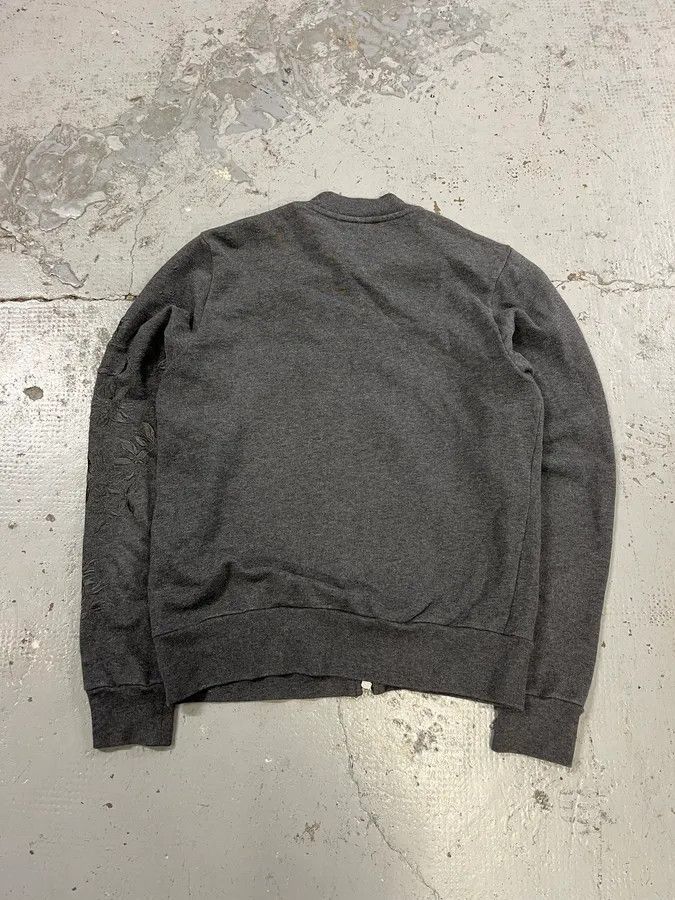 Dries Van Noten Dries Van Noten Floral Embroidered Grey Zip-Up Sweater Size US XS / EU 42 / 0 - 7 Thumbnail
