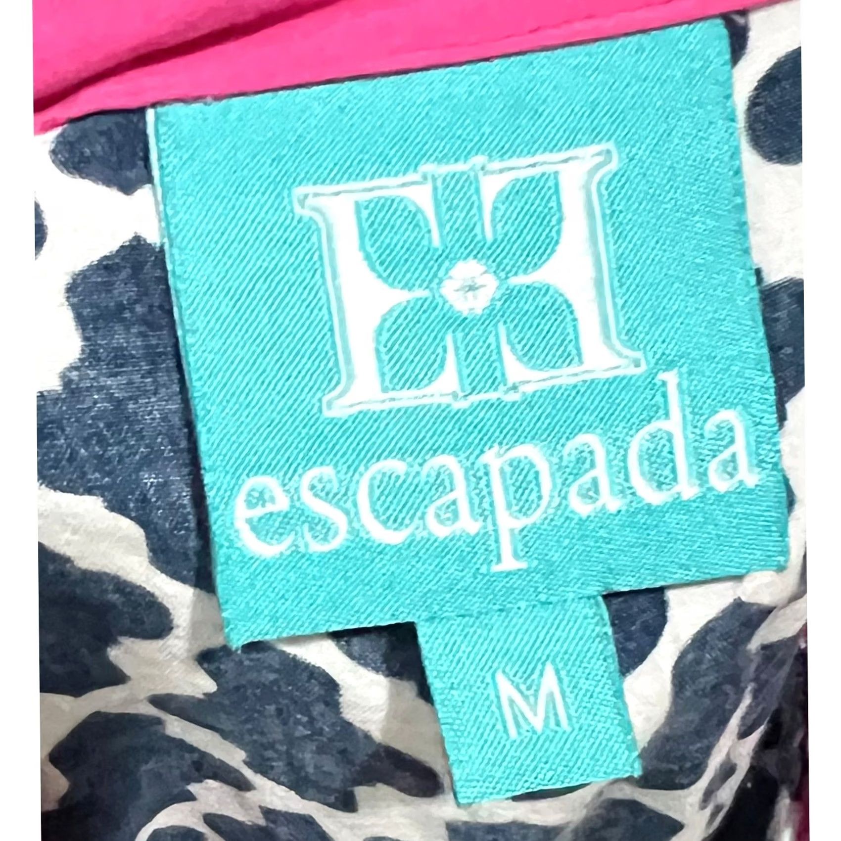 Escada Escapada Navy & Pink Tunic Coverup Dress Knee Length Resort Swim Women’s Sz M Size M / US 6-8 / IT 42-44 - 7 Thumbnail