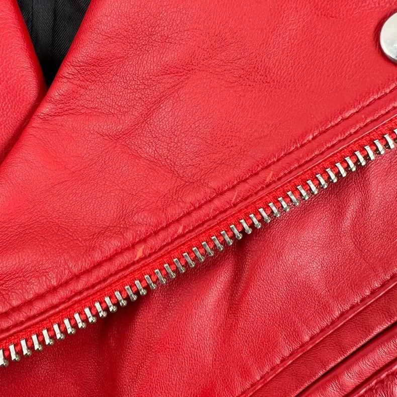 Alexander McQueen Alexander Mcqueen Red zipper motorcycle leather jacket Size XS / US 0-2 / IT 36-38 - 7 Thumbnail