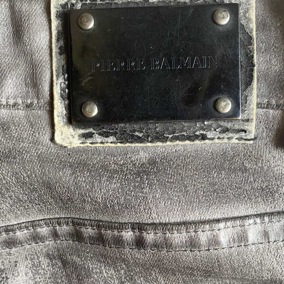 Balmain AW12 Balmain Grey Wax Biker Jeans Size US 29 - 6 Thumbnail
