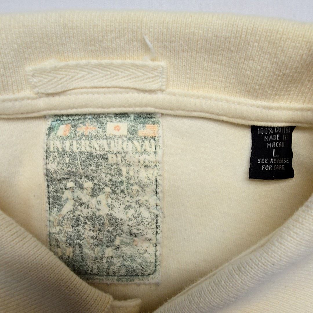 Vintage Vintage Polo Team Polo L Distressed Striped Beige Shirt Size US L / EU 52-54 / 3 - 7 Thumbnail