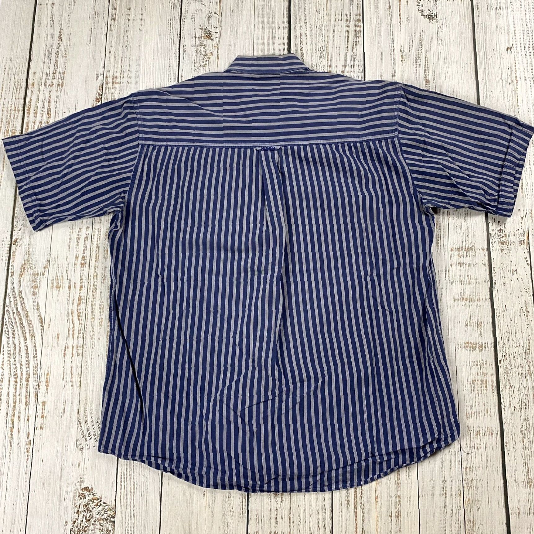 Roper VTG Roper 90s Shirt M/L Mens Short Sleeve Striped Button-Up Cowboy Western Bull Rider Blue Corduroy/ Cotton Size US M / EU 48-50 / 2 - 7 Thumbnail