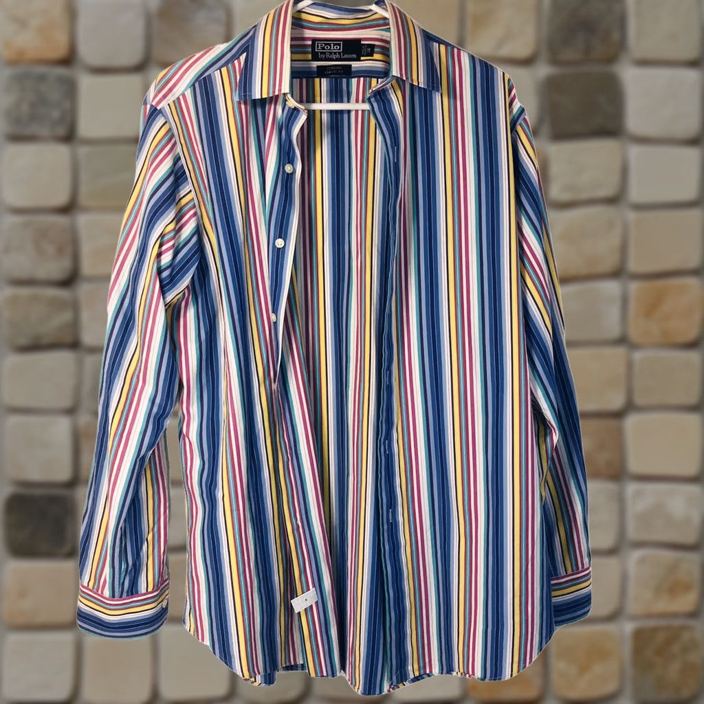 Ralph Lauren Polo Ralph Lauren Multi Color Striped Curham Classic Fit Button Up Shirt M Mens Casual Business Formal Size US M / EU 48-50 / 2 - 1 Thumbnail