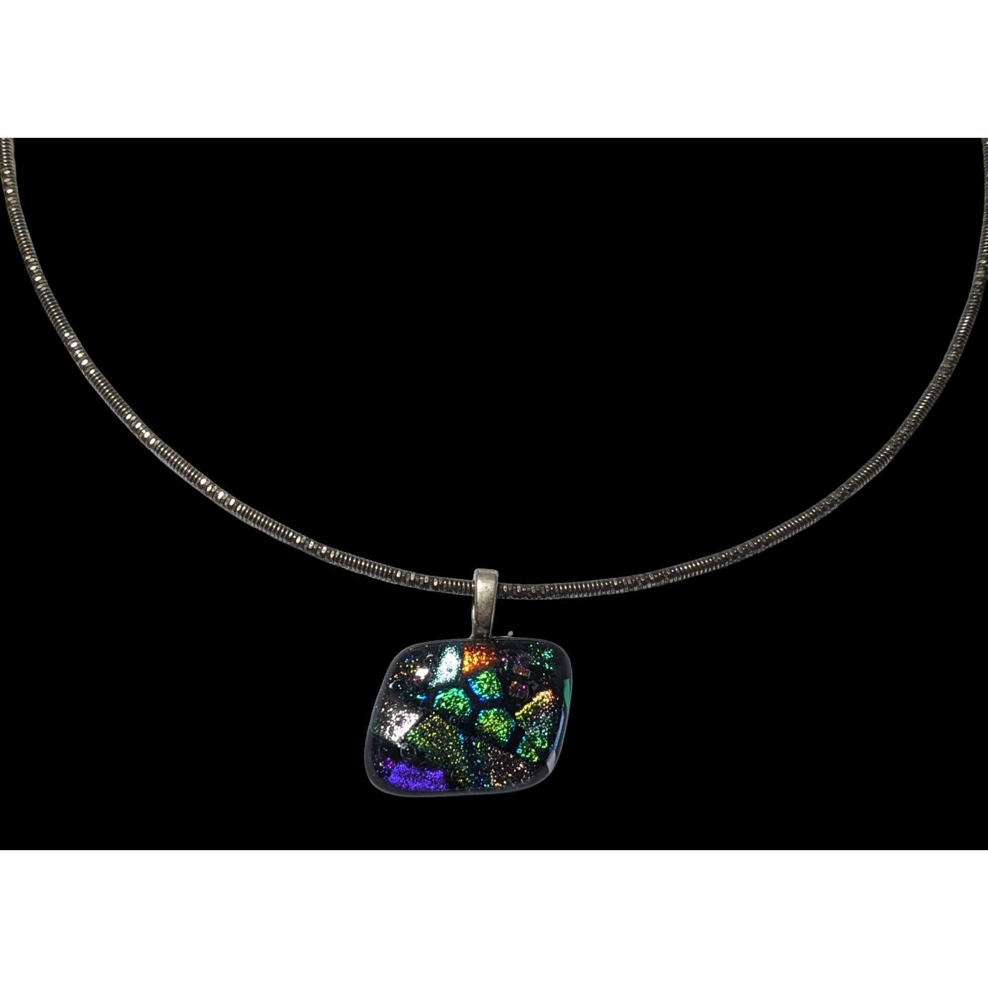 Other Rainbow Dichroic Glass Pendant Necklace Size ONE SIZE - 1 Thumbnail
