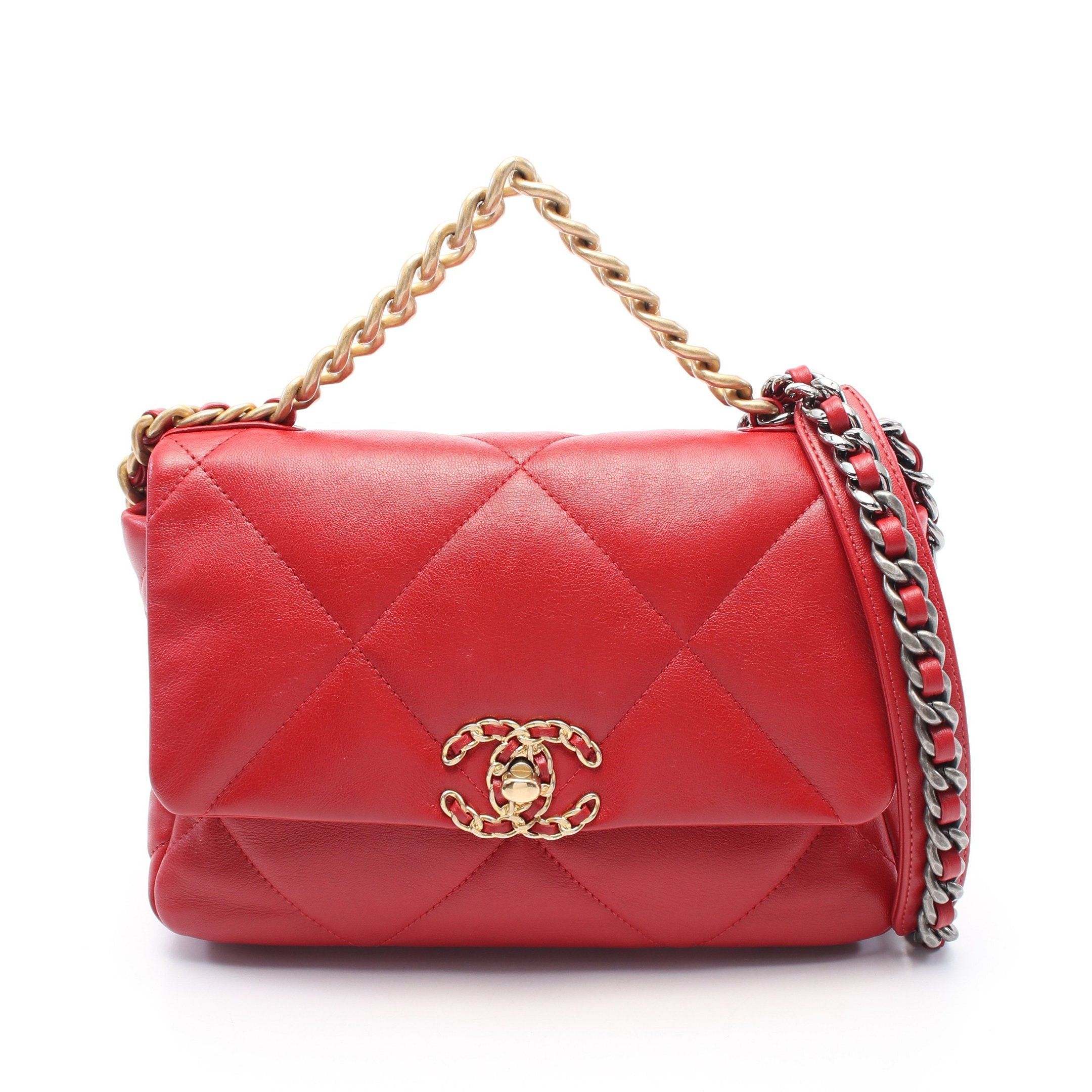 Chanel Chanel 19 Dizeneuf Matelasse Chain Shoulder Bag Leather Red Combination Metal Fittings Size ONE SIZE - 1 Thumbnail