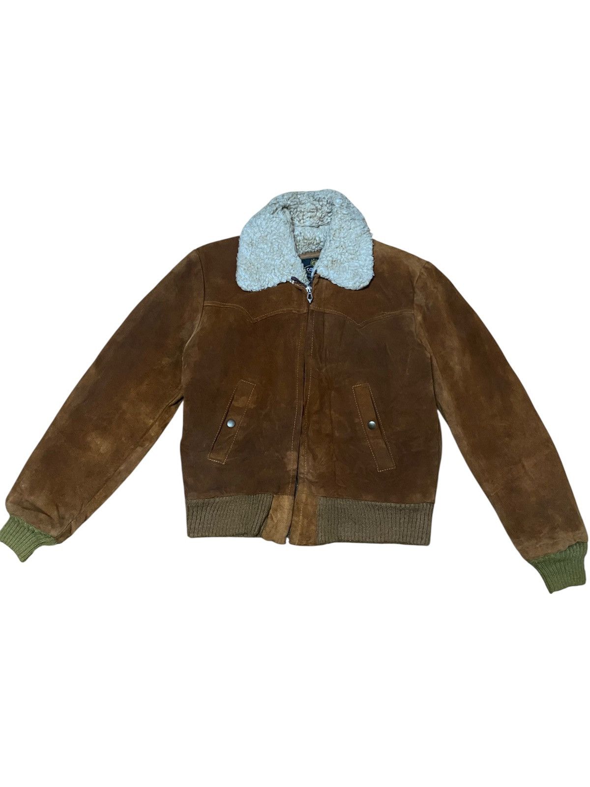 Cooper Vtg 80s Cooper Nicely Faded Shearling Suede Leather Jacket Size US S / EU 44-46 / 1 - 1 Thumbnail