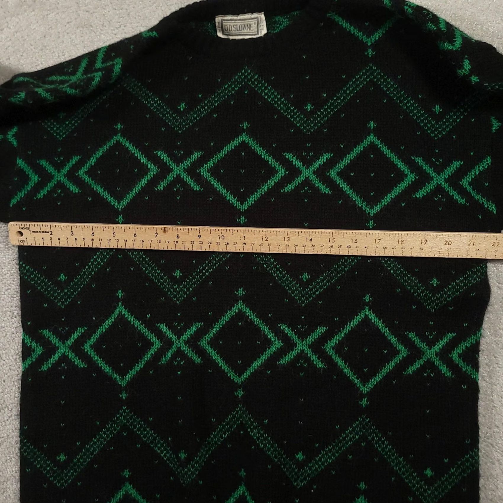 Vintage VINTAGE O.D. Sloane Sweater Mens Medium Black Geometric Pullover 80s Taiwan Size US M / EU 48-50 / 2 - 4 Thumbnail