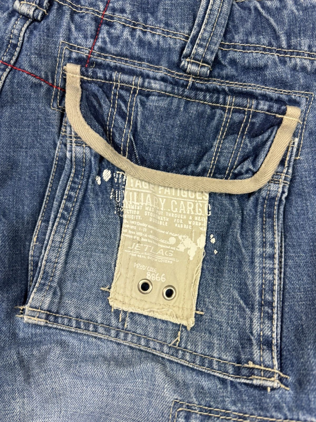 Japanese Brand × Jet Lag × Vintage Vintage y2k Jet Lag crazy cargo denim shorts bondage style Size US 31 - 13 Thumbnail