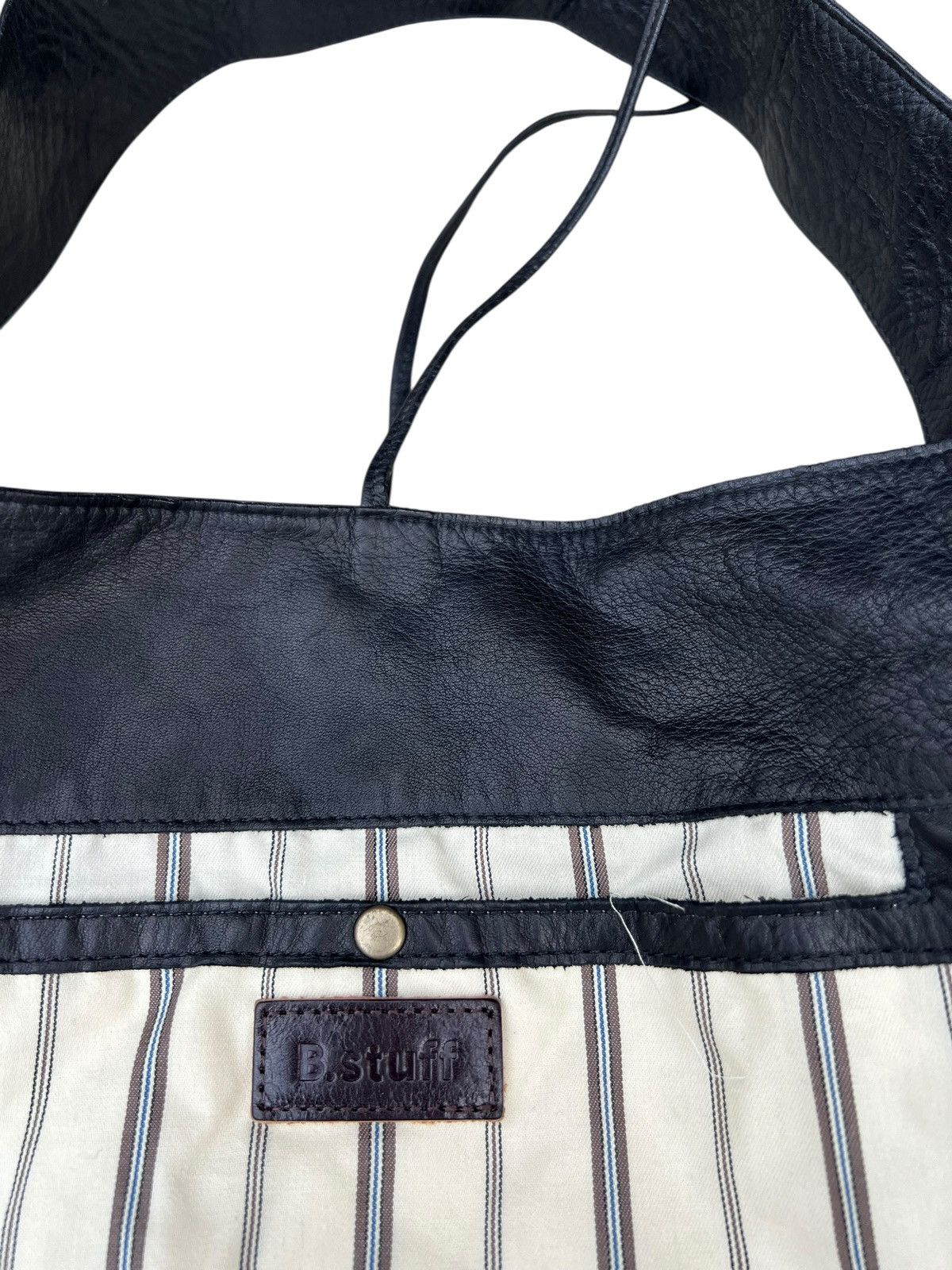 Leather B. Stuff Japan Nappa Black Leather Shoulder Bag Size ONE SIZE - 15 Thumbnail