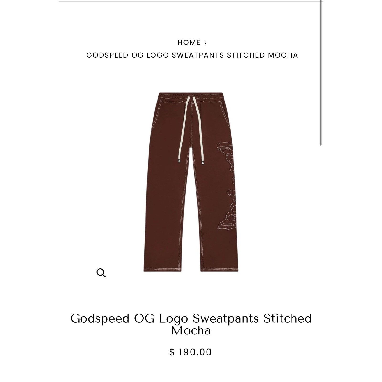 Godspeed GODSPEED OG LOGO SWEATPANTS STITCHED MOCHA Size XS Size US 27 - 6 Thumbnail