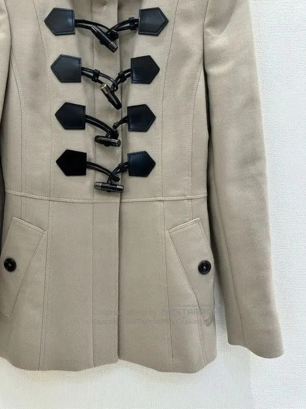 Burberry Burberry Khaki Wool Double-Breasted Long Coat. Size S / US 4 / IT 40 - 4 Thumbnail