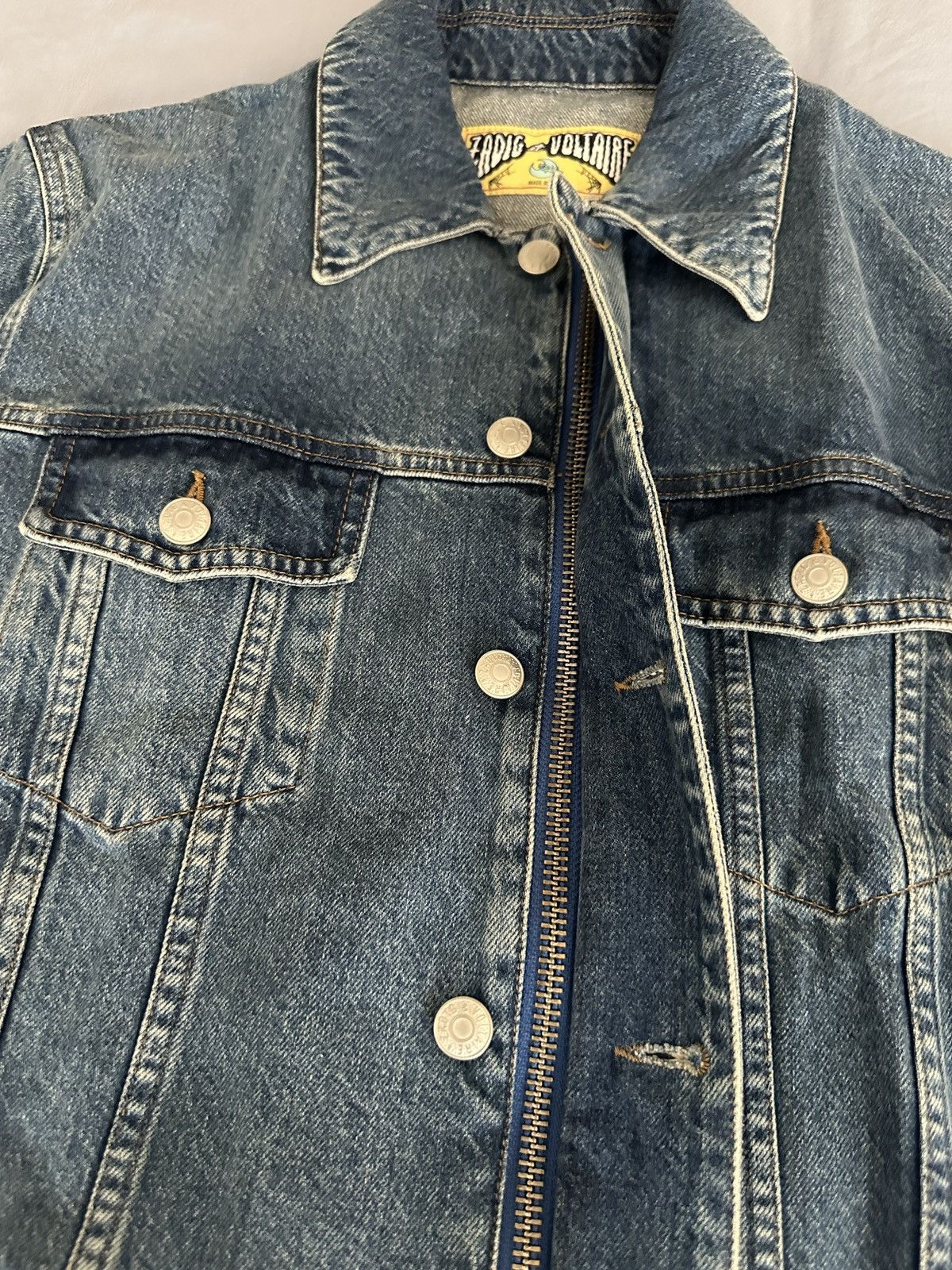 Zadig & Voltaire NWOT Cropped Zadig & Voltaire Denim Jacket Size US L / EU 52-54 / 3 - 3 Thumbnail