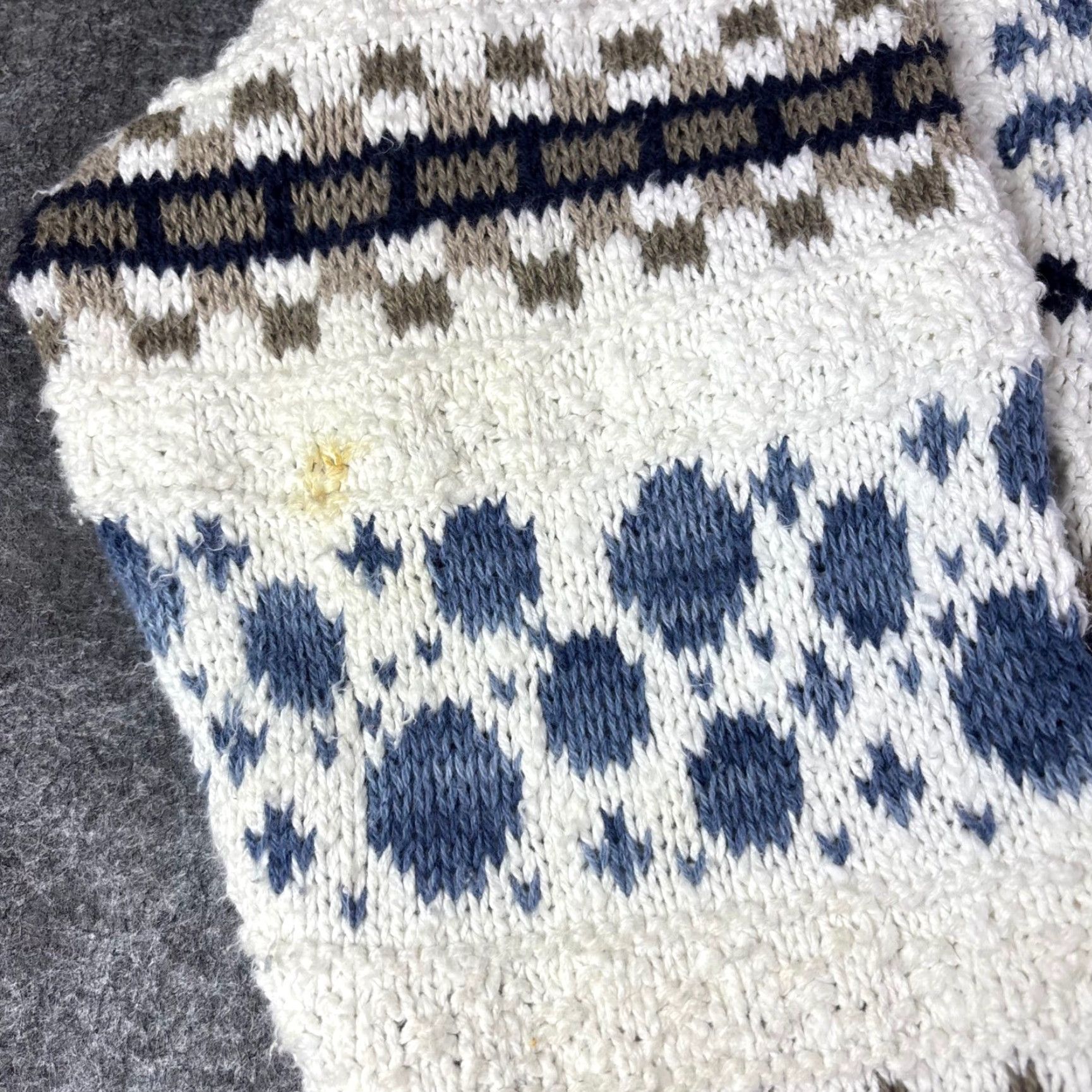 Harmony VINTAGE Lake Harmony USA Mens XL Fair Isle Crewneck Wool Sweater Geometric Pattern Cream White 90s Ski Outdoors Knitted Knit Pullover Casual Size US XL / EU 56 / 4 - 8 Thumbnail