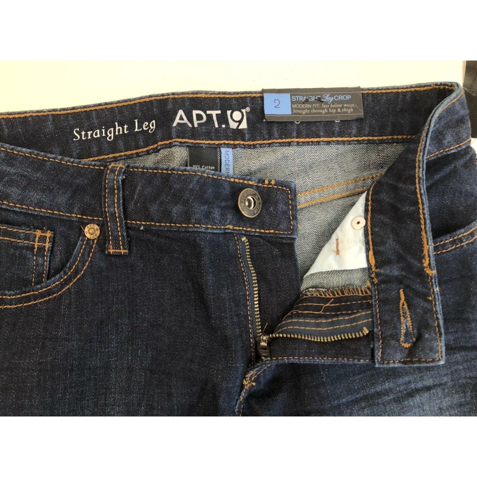 Apt. 9 Apt. 9 Jeans Crop Straight Leg Blue 2 Women Modern Cropped Jeans Straight Leg Crop Sz.2 Womens Size 26" / US 2 / IT 38 - 5 Thumbnail