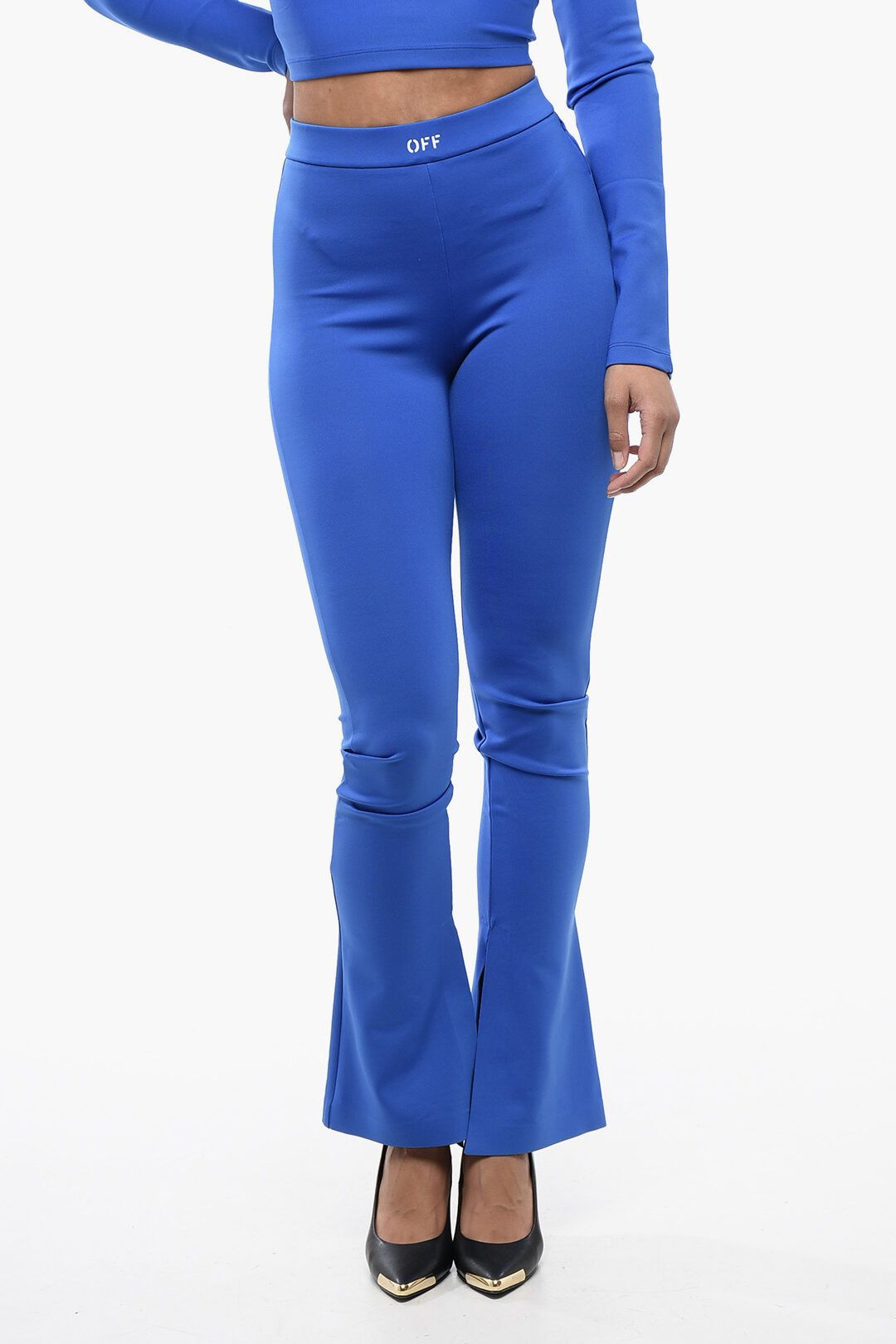 Off-White og1mm1125 Solid Color Leggings in Blue Size 30" / US 8 / IT 44 - 1 Thumbnail