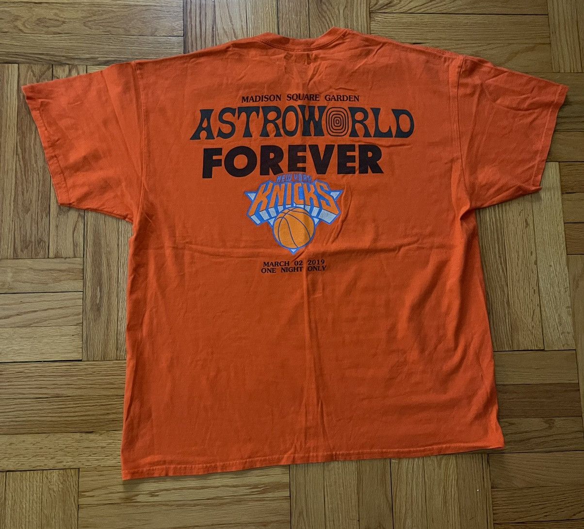 image of Travis Scott Astroworld Forever Knicks Nyc T Shirt Men’S XL in Orange, Men's