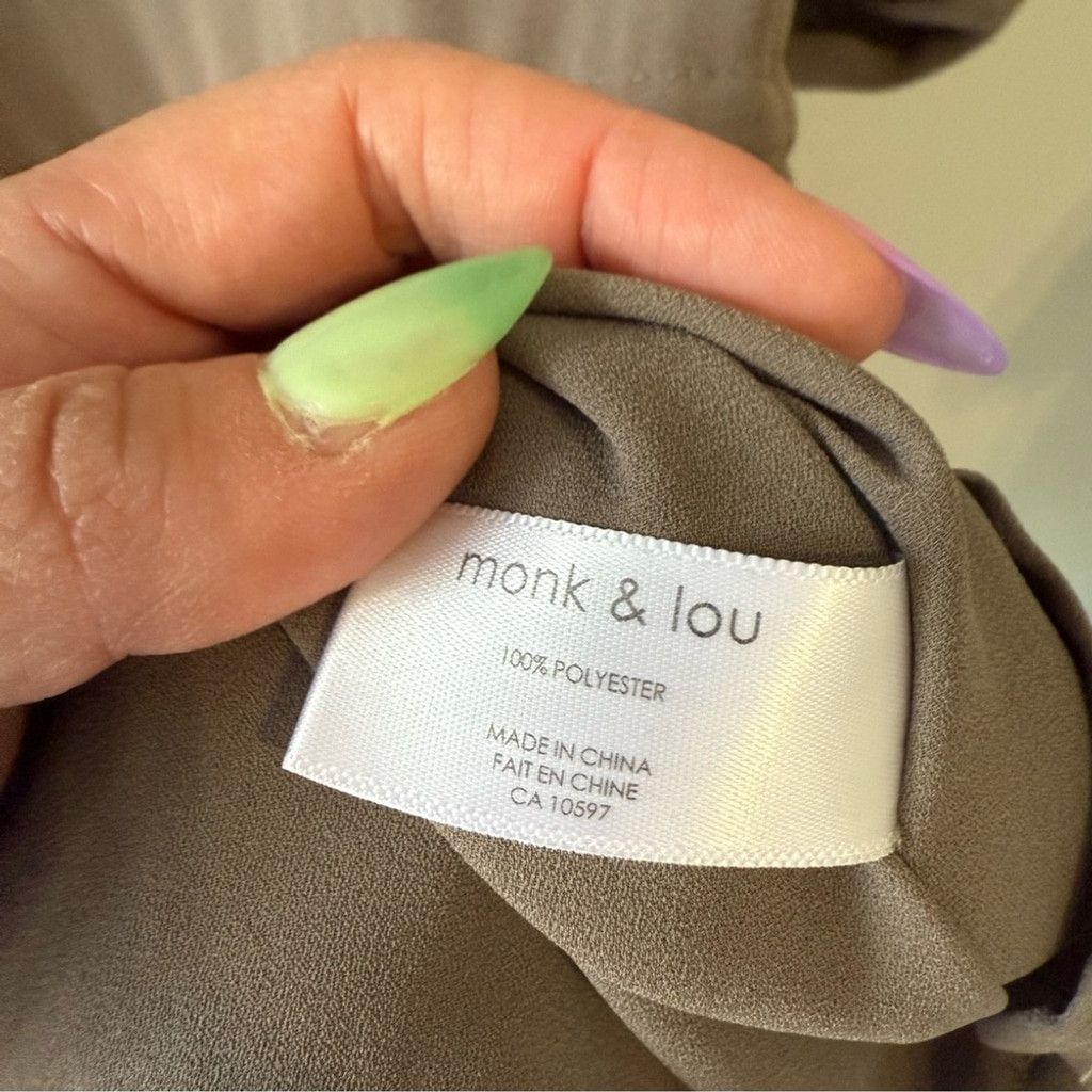 The Unbranded Brand Monk & Lou Green Ruched Buttoned Mini Sundress Size XS / US 0-2 / IT 36-38 - 6 Thumbnail