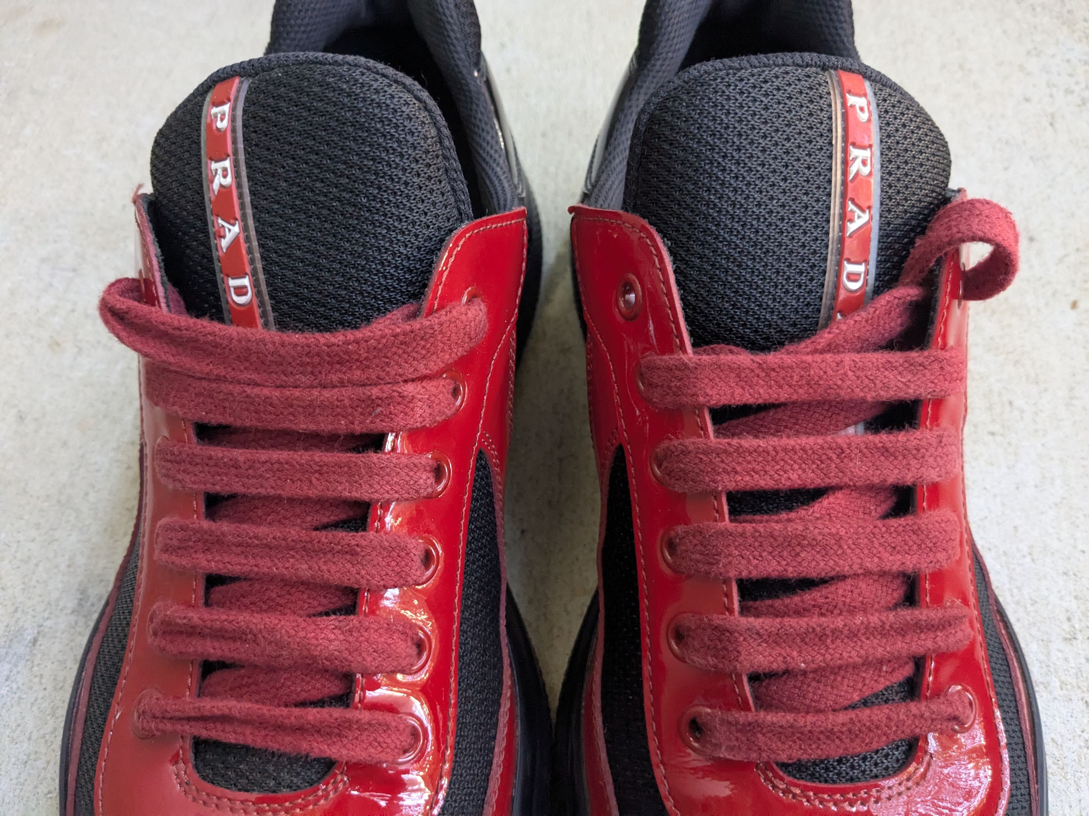 Prada Prada America's Cup Sneakers Red Black Patent 10 Black Size US 10 / EU 43 - 4 Thumbnail