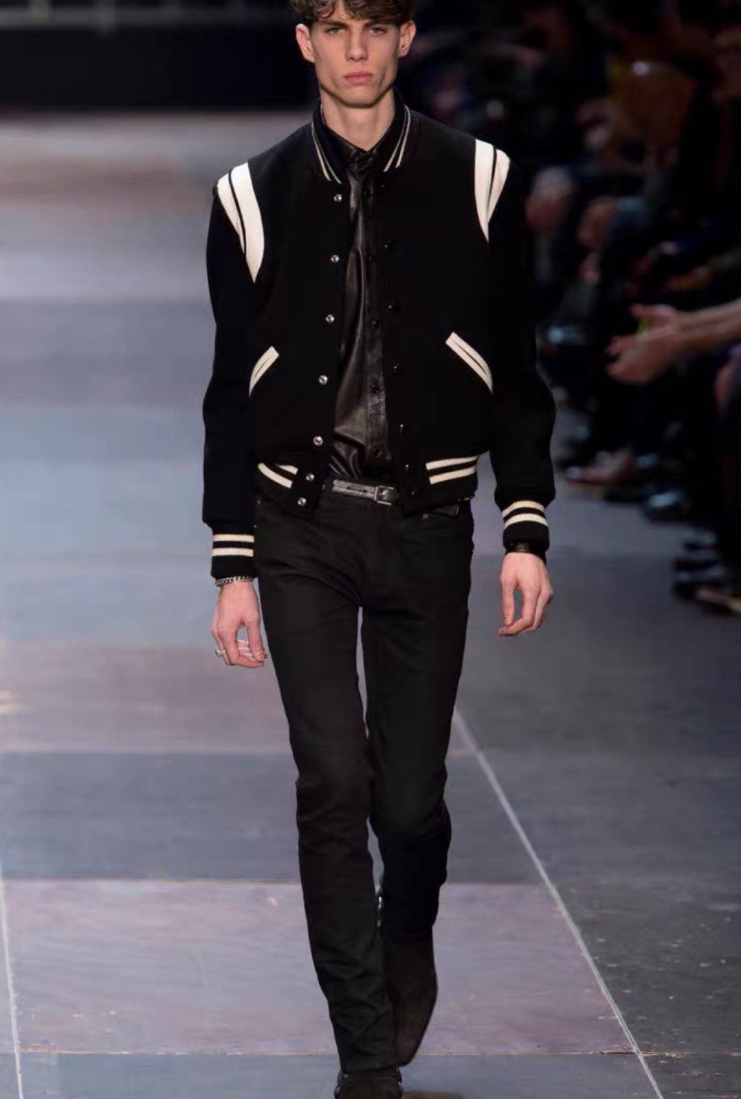 Saint Laurent Paris Saint Laurent SLP FW13 OG Black & White Varsity Jacket Size US L / EU 52-54 / 3 - 9 Thumbnail