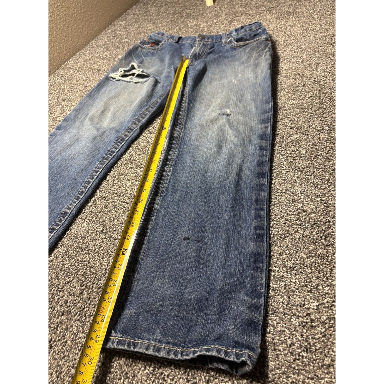 Ariat Ariat Jeans Mens 30x29 Blue Relaxed Boot Cut Distressed Western Denim M4 Size US 30 / EU 46 - 5 Thumbnail