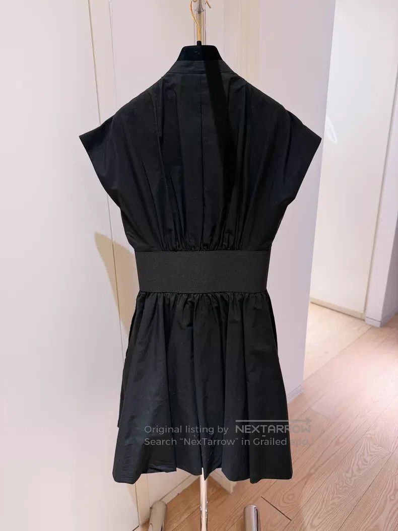 Alaia Alaia Black Twill Belted Wrap Dress Size XS / US 0-2 / IT 36-38 - 2 Thumbnail