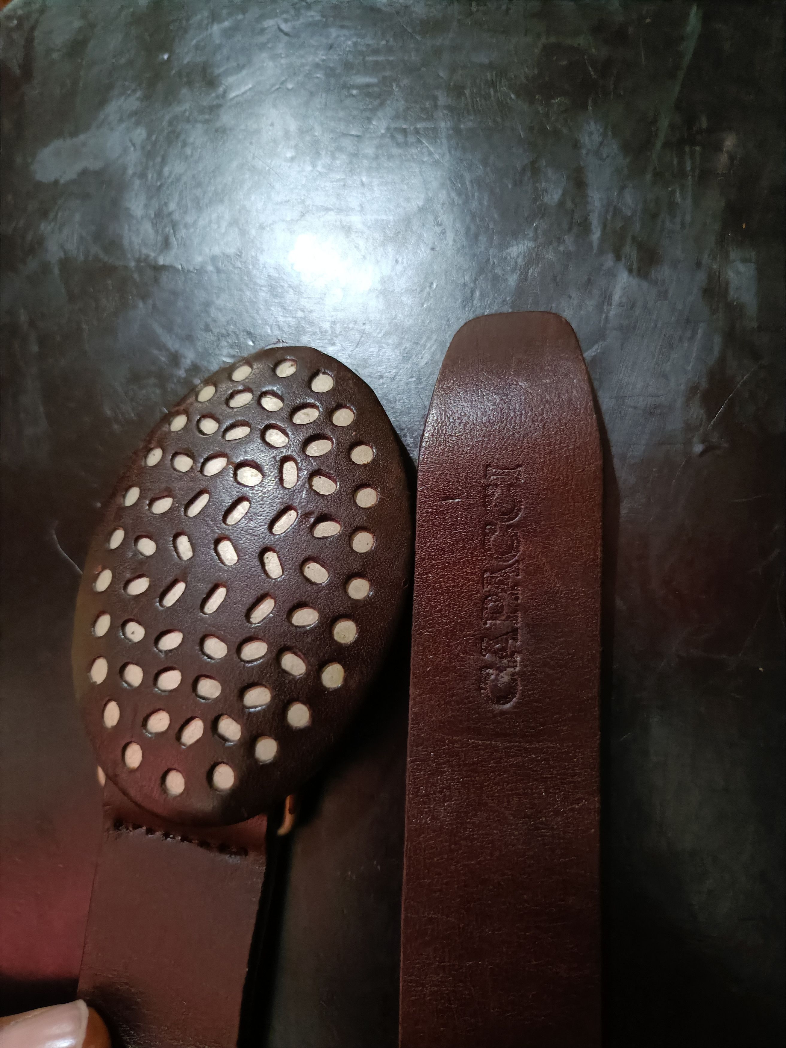 Vintage Vintage capacci dotted leather belt Size ONE SIZE - 2 Thumbnail