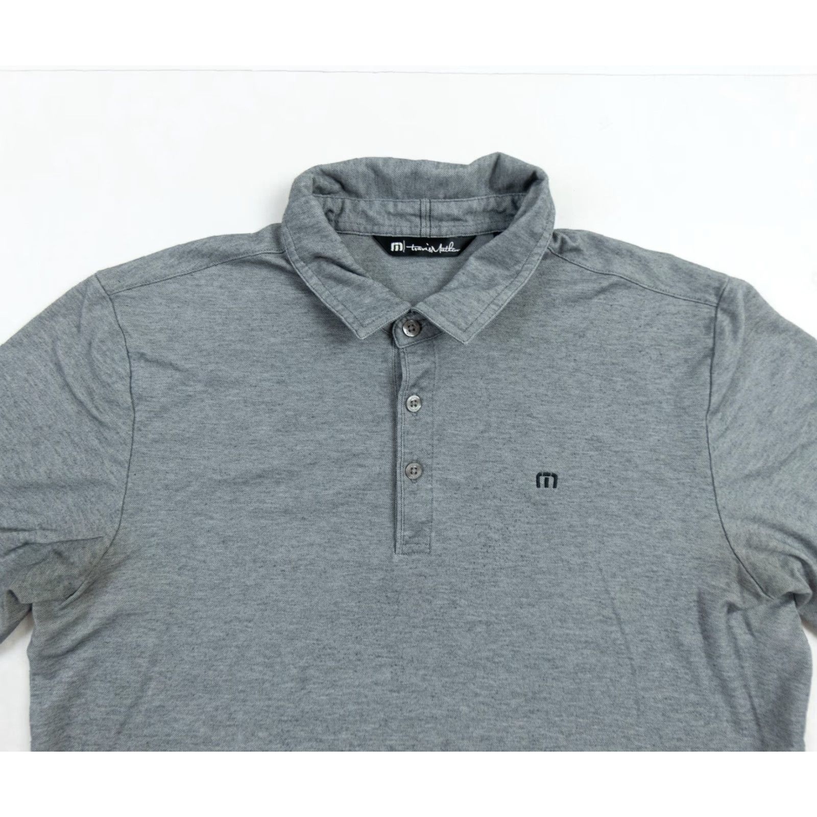 TravisMathew Travis Mathew Polo Shirt Men's Large Gray Short Sleeve Collared Golf Adult FLAW Size US L / EU 52-54 / 3 - 2 Thumbnail