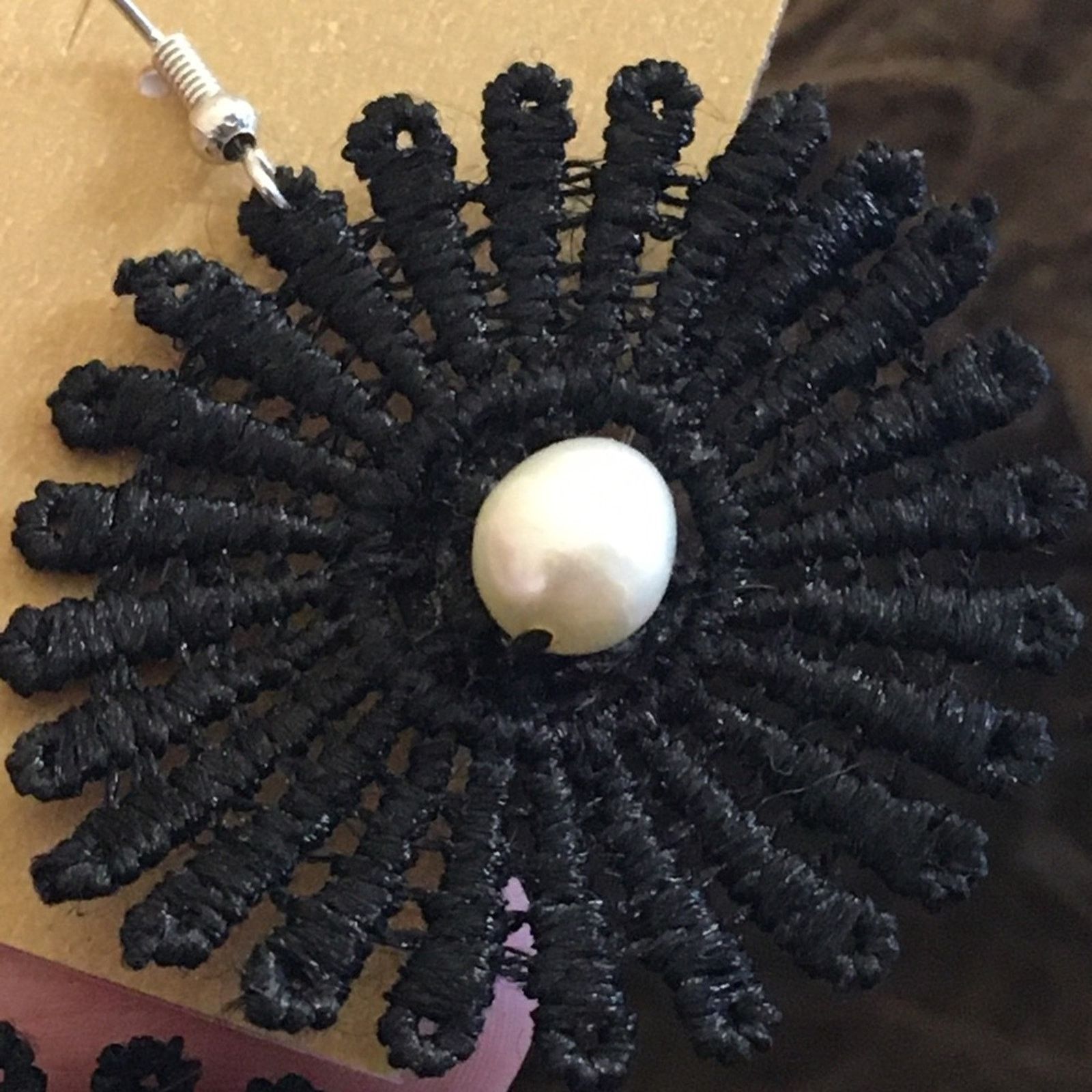 Vintage Handmade vintage lace faux pearl boho earrings Size ONE SIZE - 4 Thumbnail