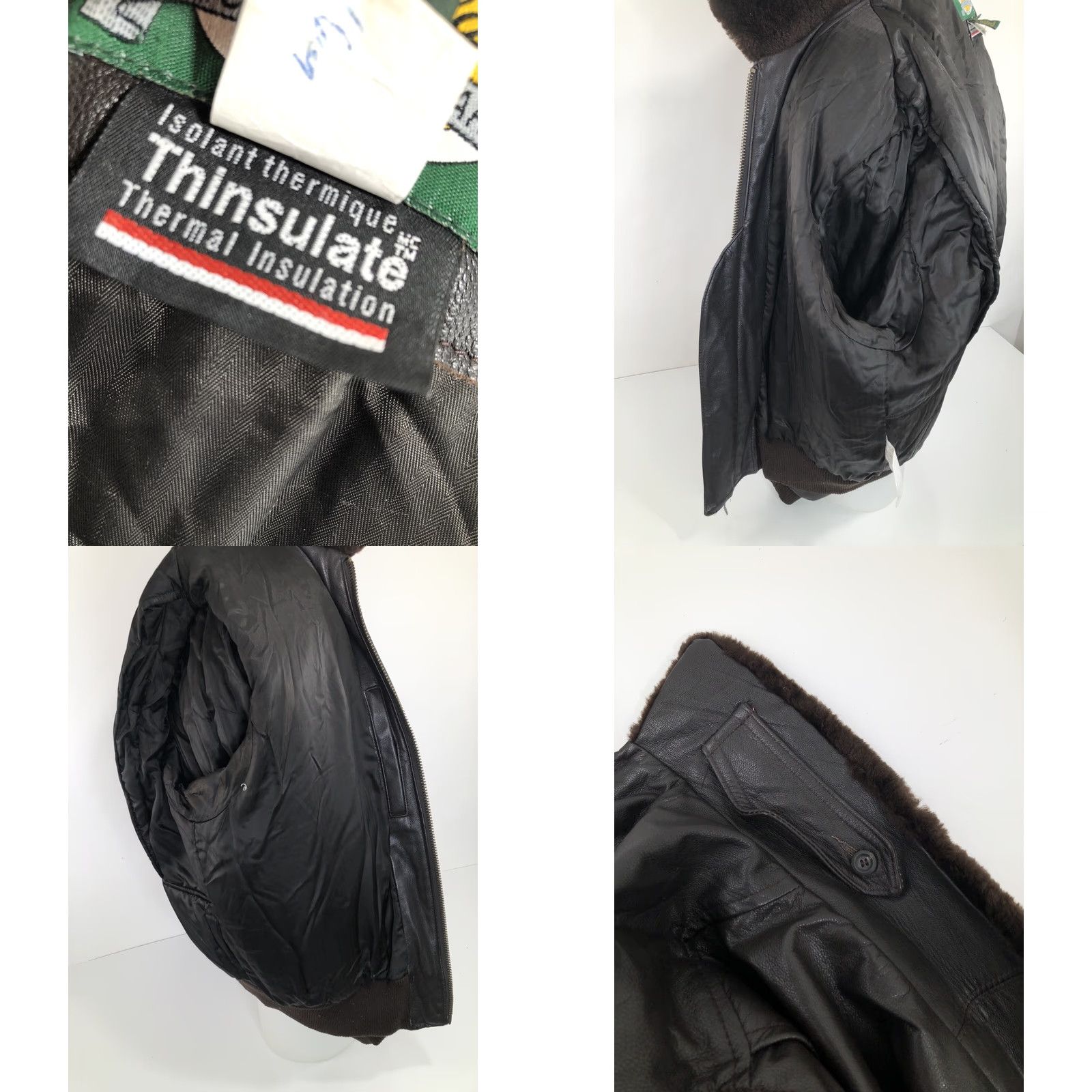 Vintage Cabela's Leather Bomber Jacket XL Brown Insulated Thinsulate Faux Fur Collar Men Size US XL / EU 56 / 4 - 8 Thumbnail