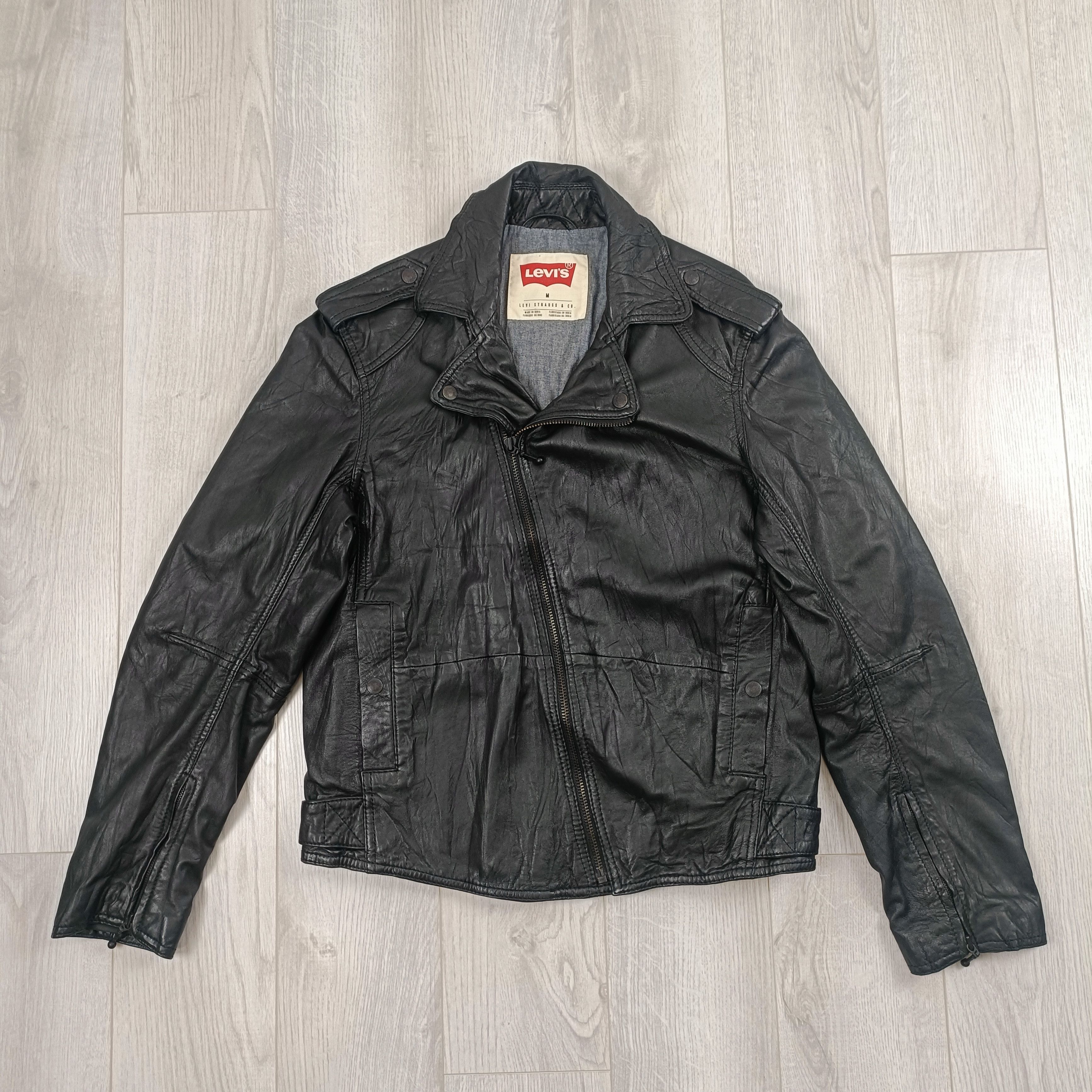 Levi's Men's Black Leather Jacket ! Size US M / EU 48-50 / 2 - 1 Thumbnail