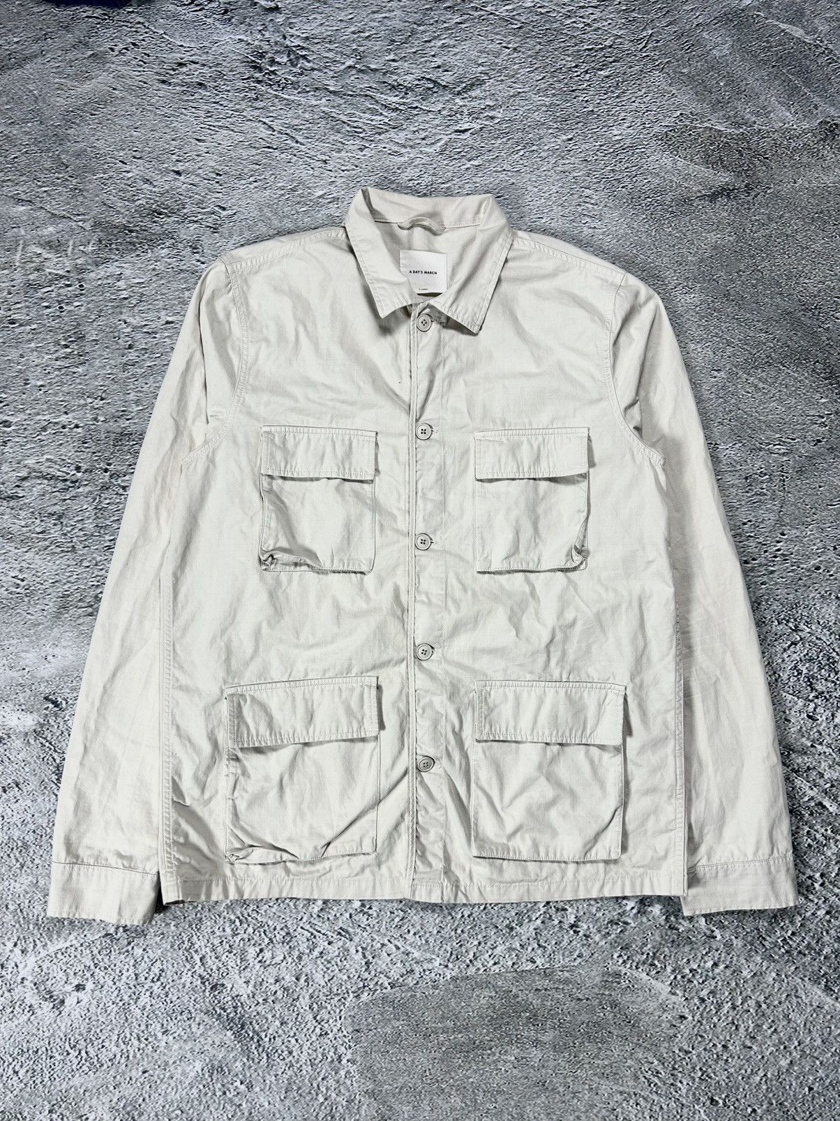 A Day's March military style cotton jacket beige