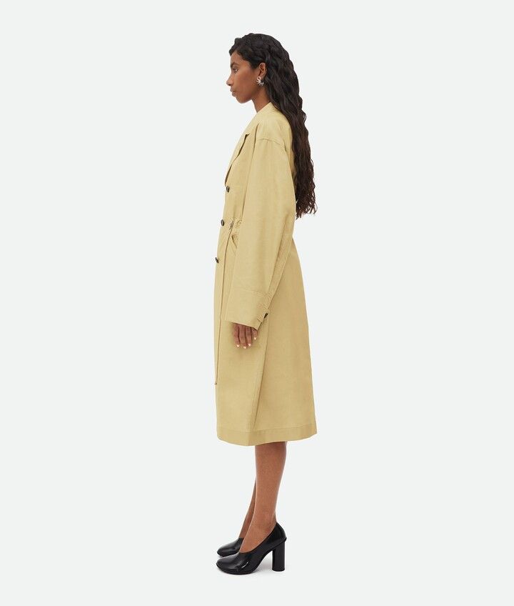 Bottega Veneta o1n1vont1224 Relaxed Fit Technical Nylon Trench Coat Beige Size S / US 4 / IT 40 - 4 Thumbnail