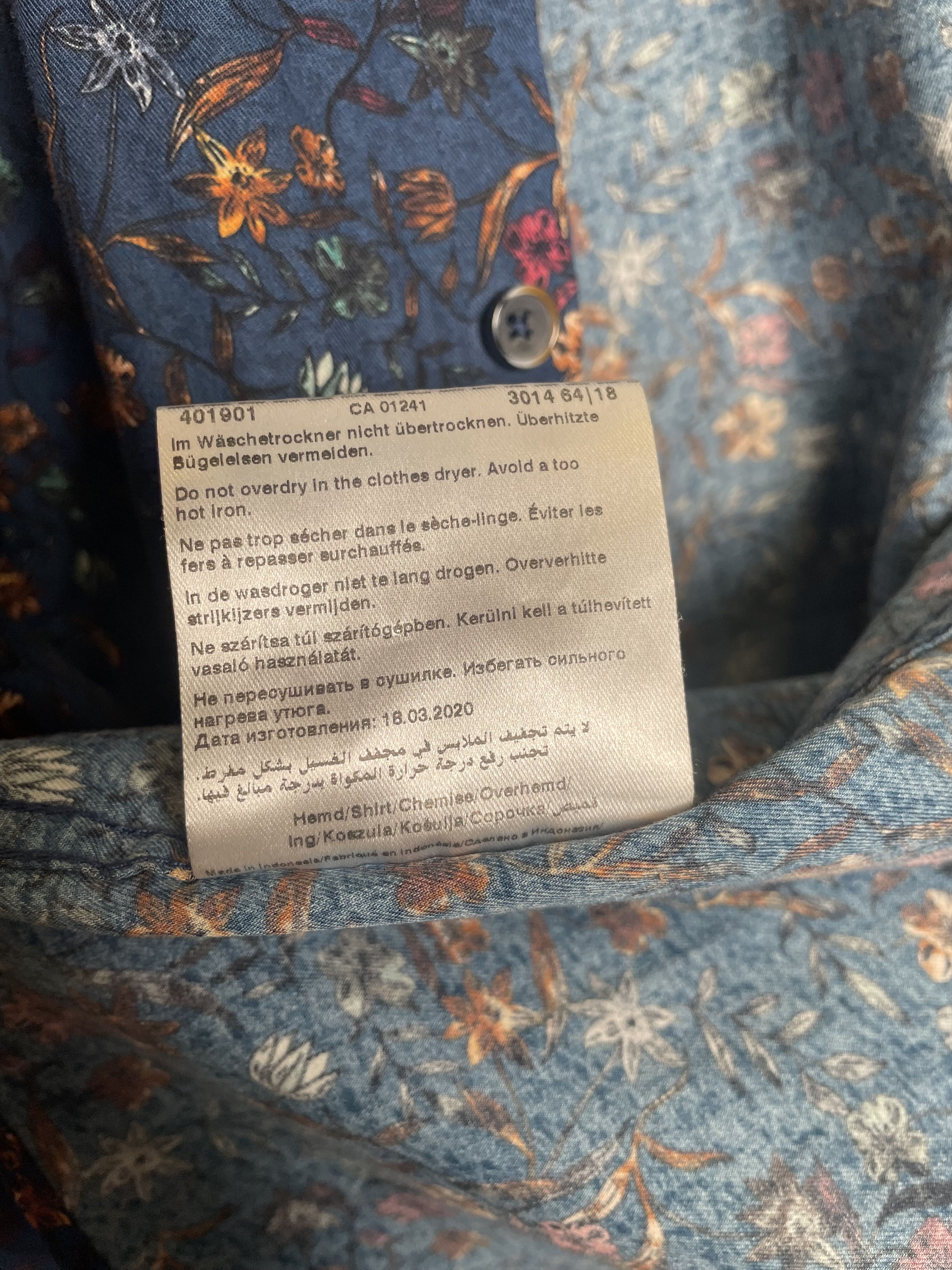 Other 🇩🇪 OLYMP Level Five Body Fit Floral Cotton Shirt - L Size US L / EU 52-54 / 3 - 7 Thumbnail