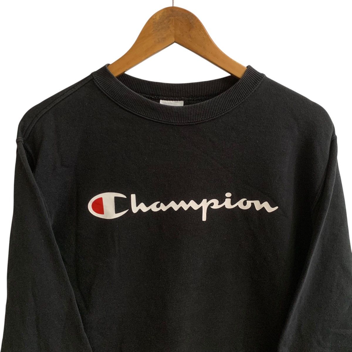 Champion × Vintage Black Champion Spell Out Logo Medium Sweatshirt Size US M / EU 48-50 / 2 - 2 Thumbnail