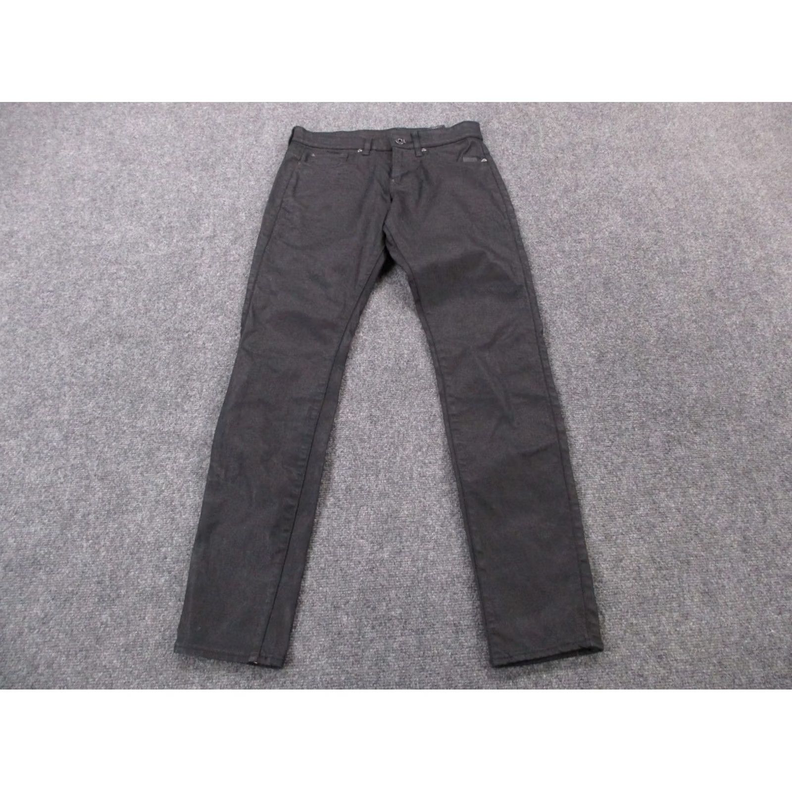 G-Star G-Star Jeans Men 29x32 Black Denim Raw Revend Skinny Straight 90s Skater Mens Jeans Black Denim 29x32 Dark Wash Button Zip Logo Accents Size US 29 - 2 Thumbnail