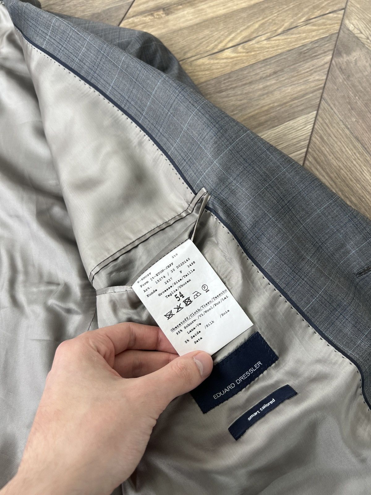 Designer × Vintage Vintage Eduard Dressler Grey Loro Piana Superfine Suit Size 54R - 11 Thumbnail