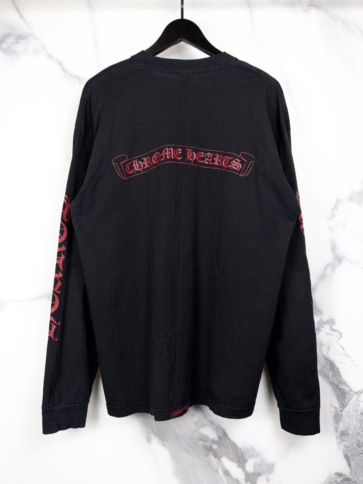 Chrome Hearts Chrome Hearts Vintage Red Spellout Sleeve Longsleeve Tshirt Size US XL / EU 56 / 4 - 3 Thumbnail