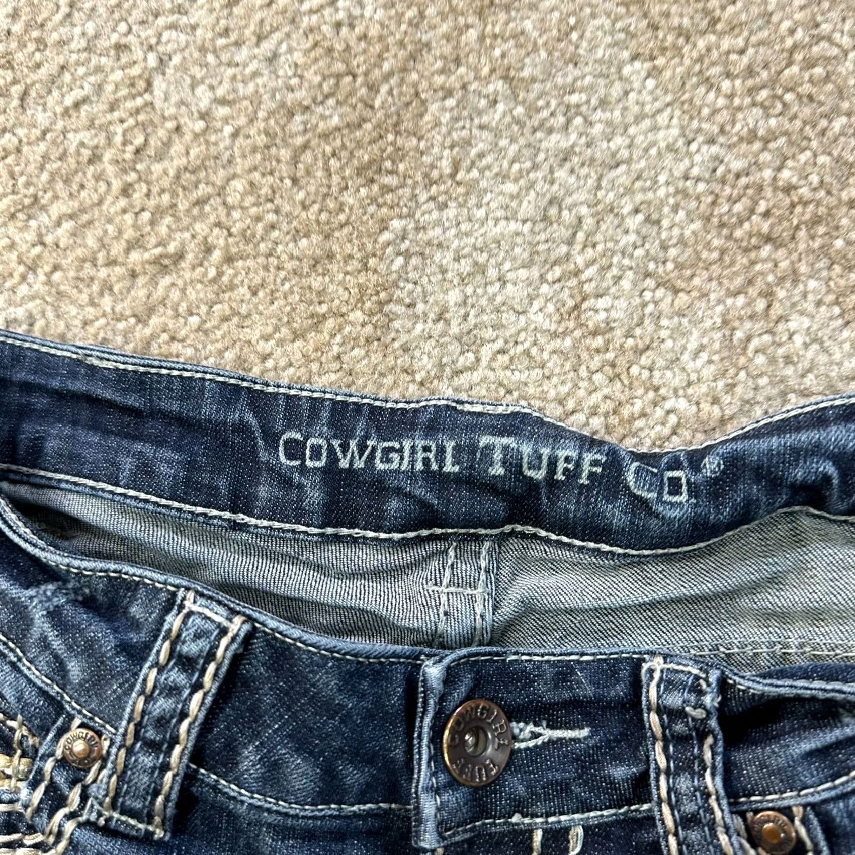 Vintage Cowgirl Tuff Jeans Womens 28x31 Bootcut Denim Western Cowgirl Tuff Blue 28 31 Vintage No Size 28" / US 6 / IT 42 - 3 Thumbnail