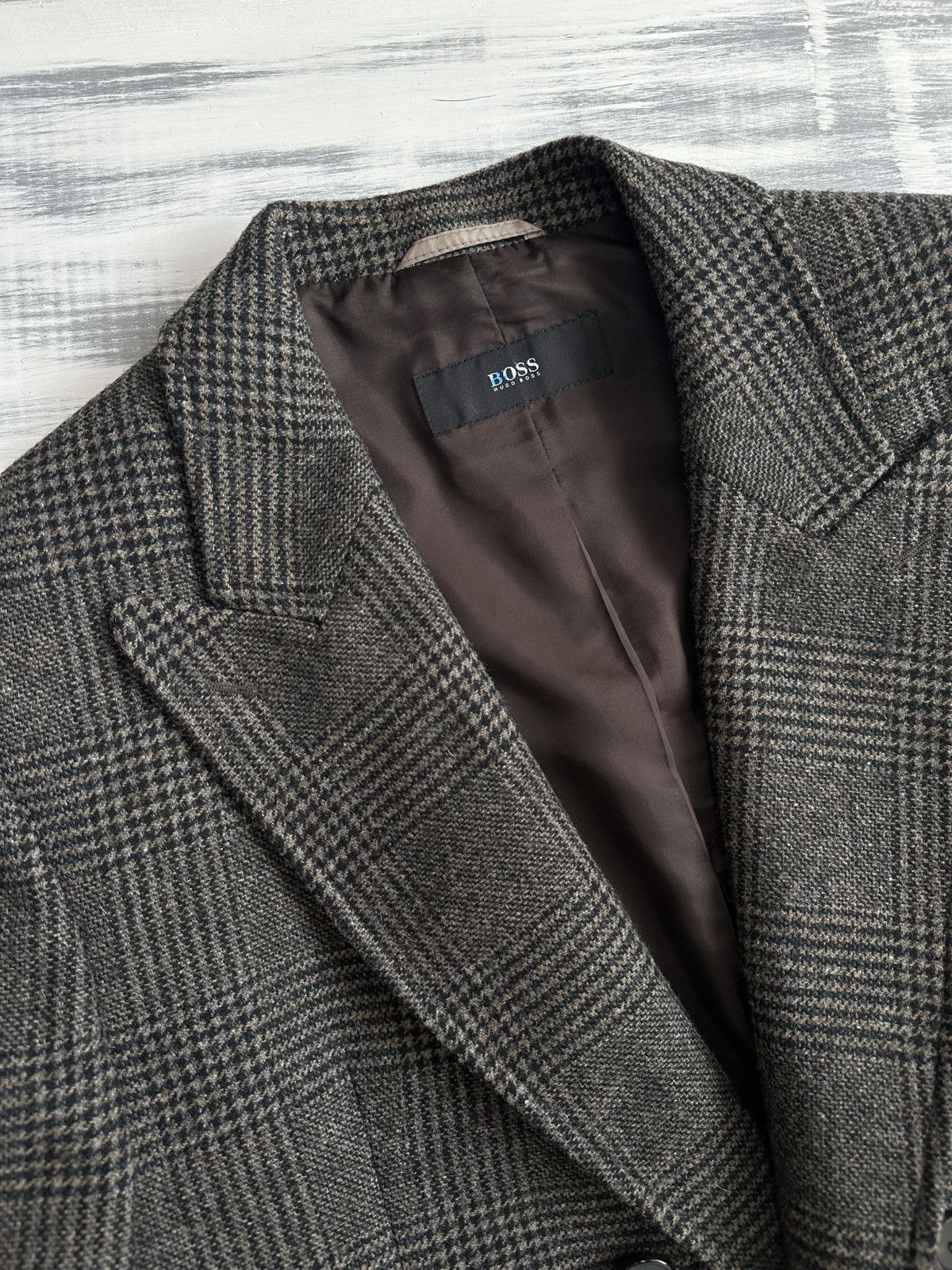 Hugo Boss HUGO BOSS Plaid Check Double Breasted Wool Coat Men’s US 42R Size US L / EU 52-54 / 3 - 12 Thumbnail