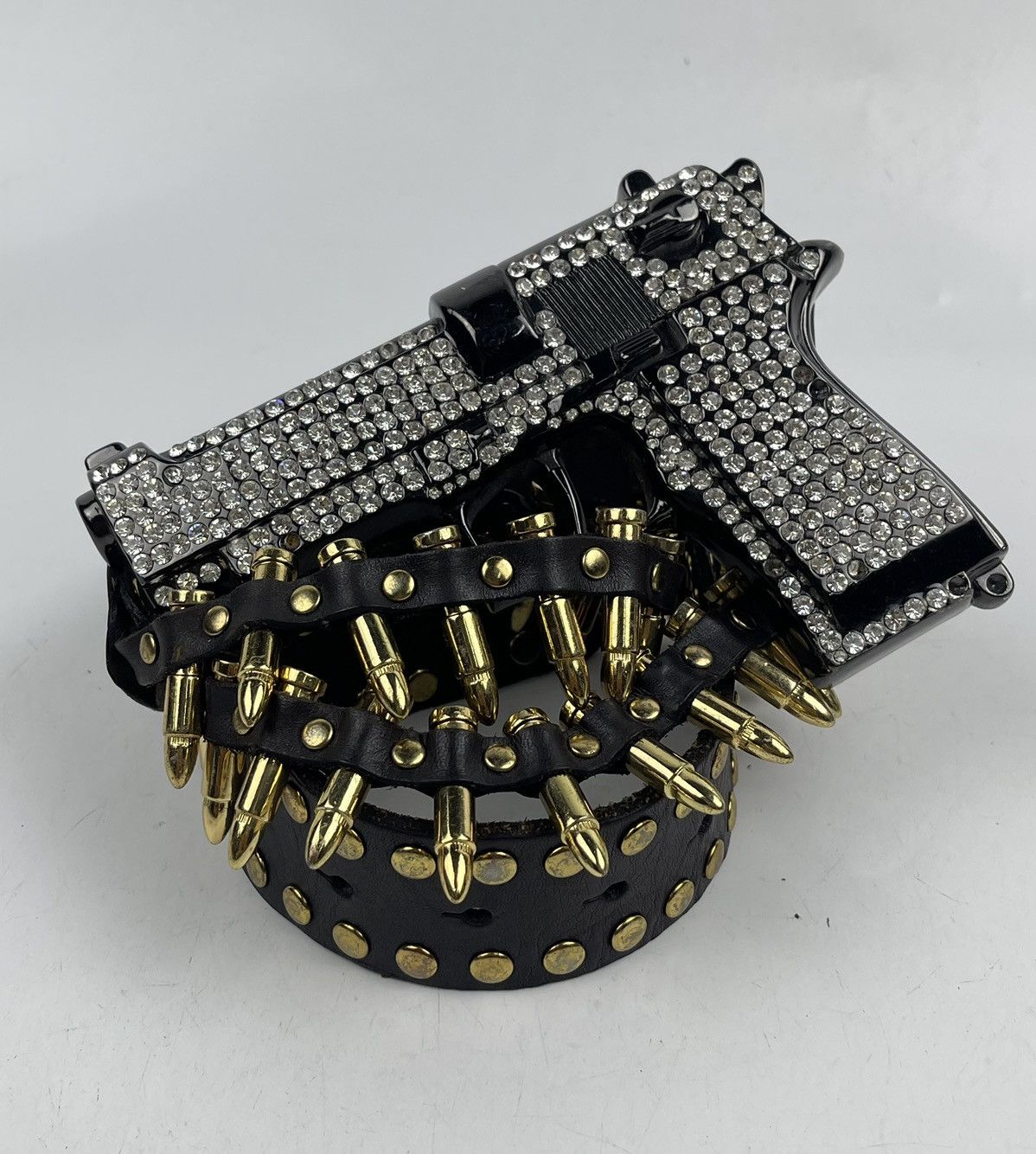 Seditionaries super rare big gun buckle studded leather belt tc51 Size 40 - 1 Thumbnail