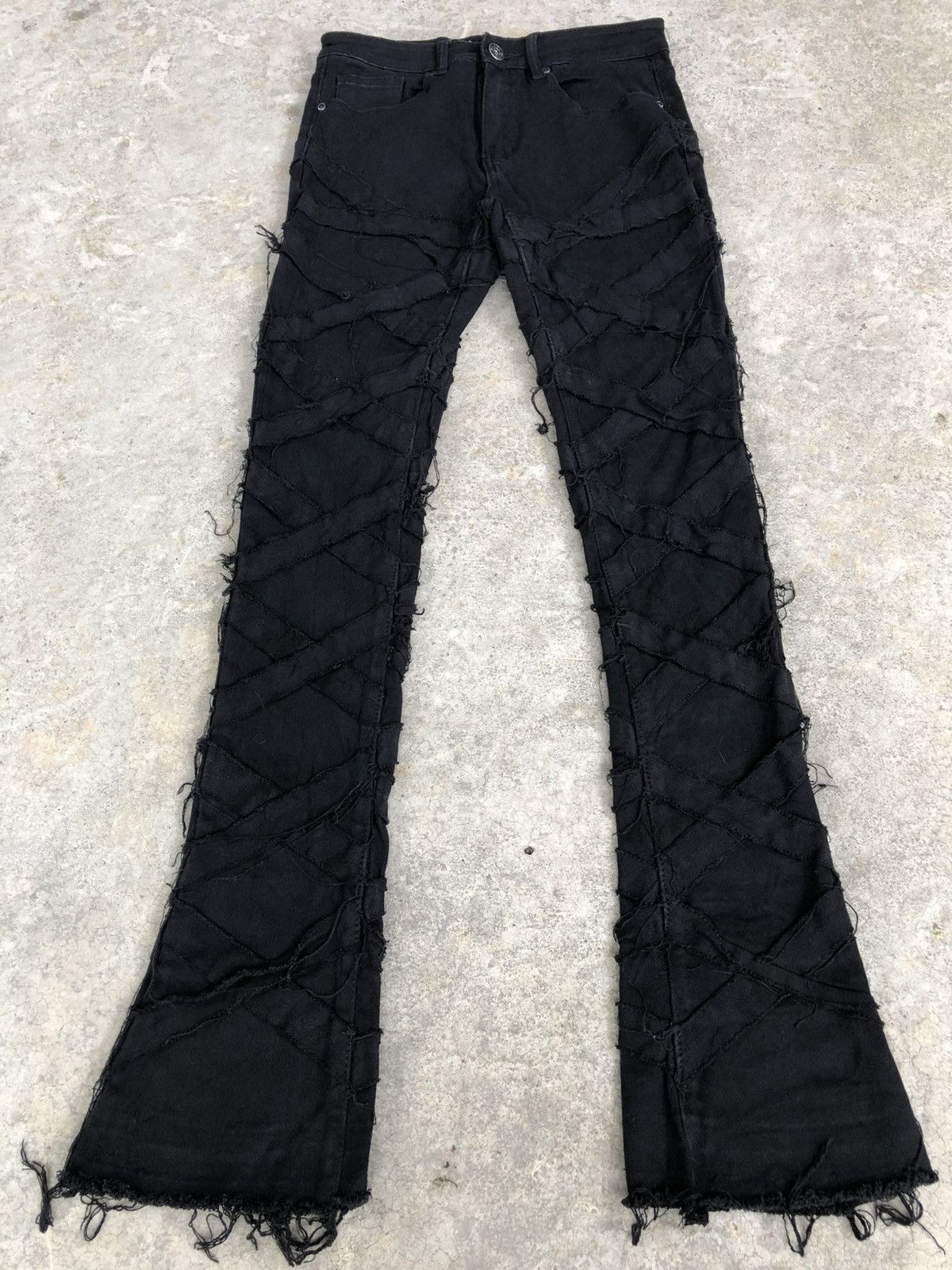 If Six Was Nine Japanese Waimea Flared Jean Distressed Denim Rick Owen Style Size US 30 / EU 46 - 1 Thumbnail