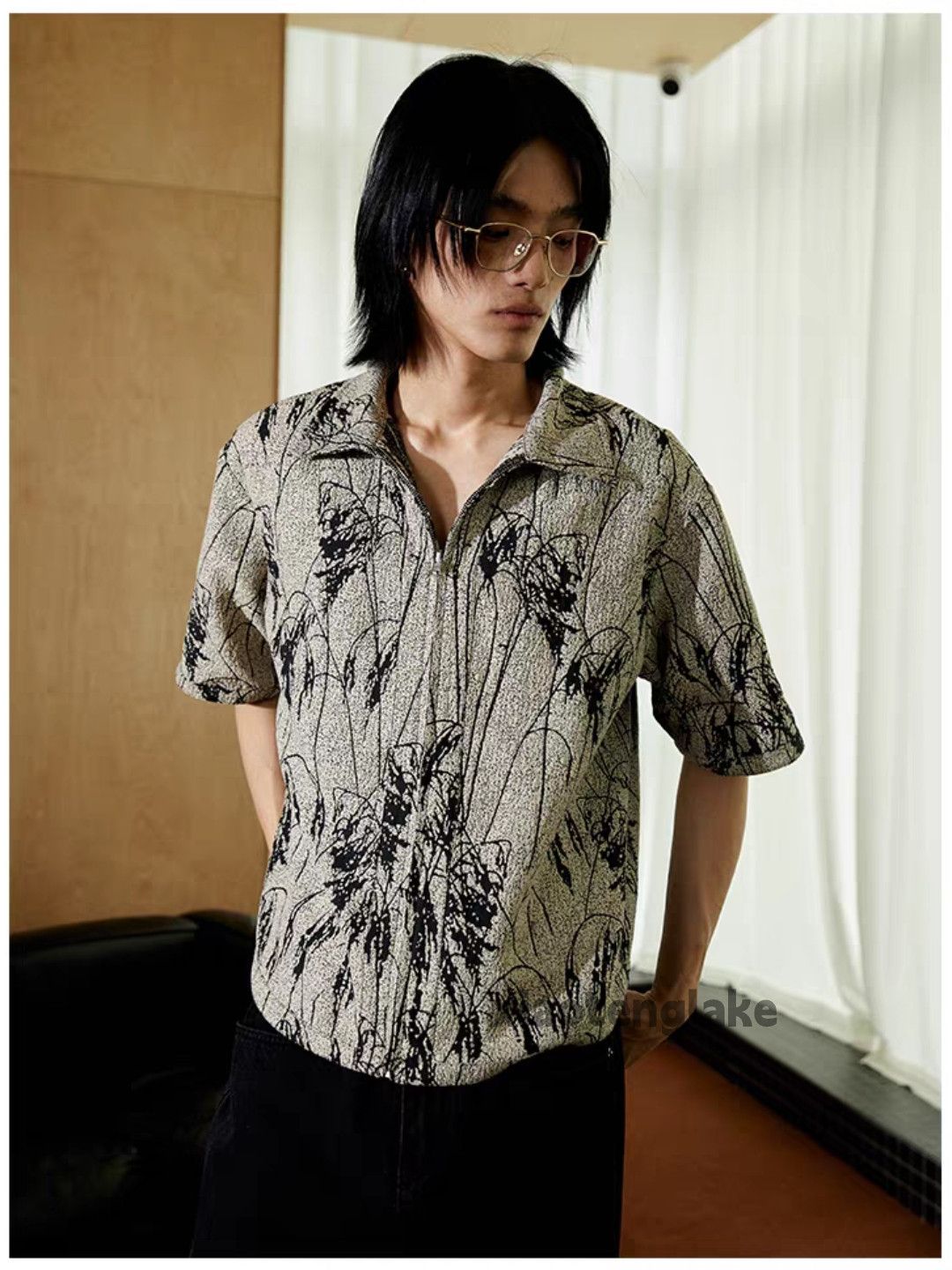 Vintage Unisex washed faded loose punk hiphop zipper shirt Size US L / EU 52-54 / 3 - 1 Thumbnail