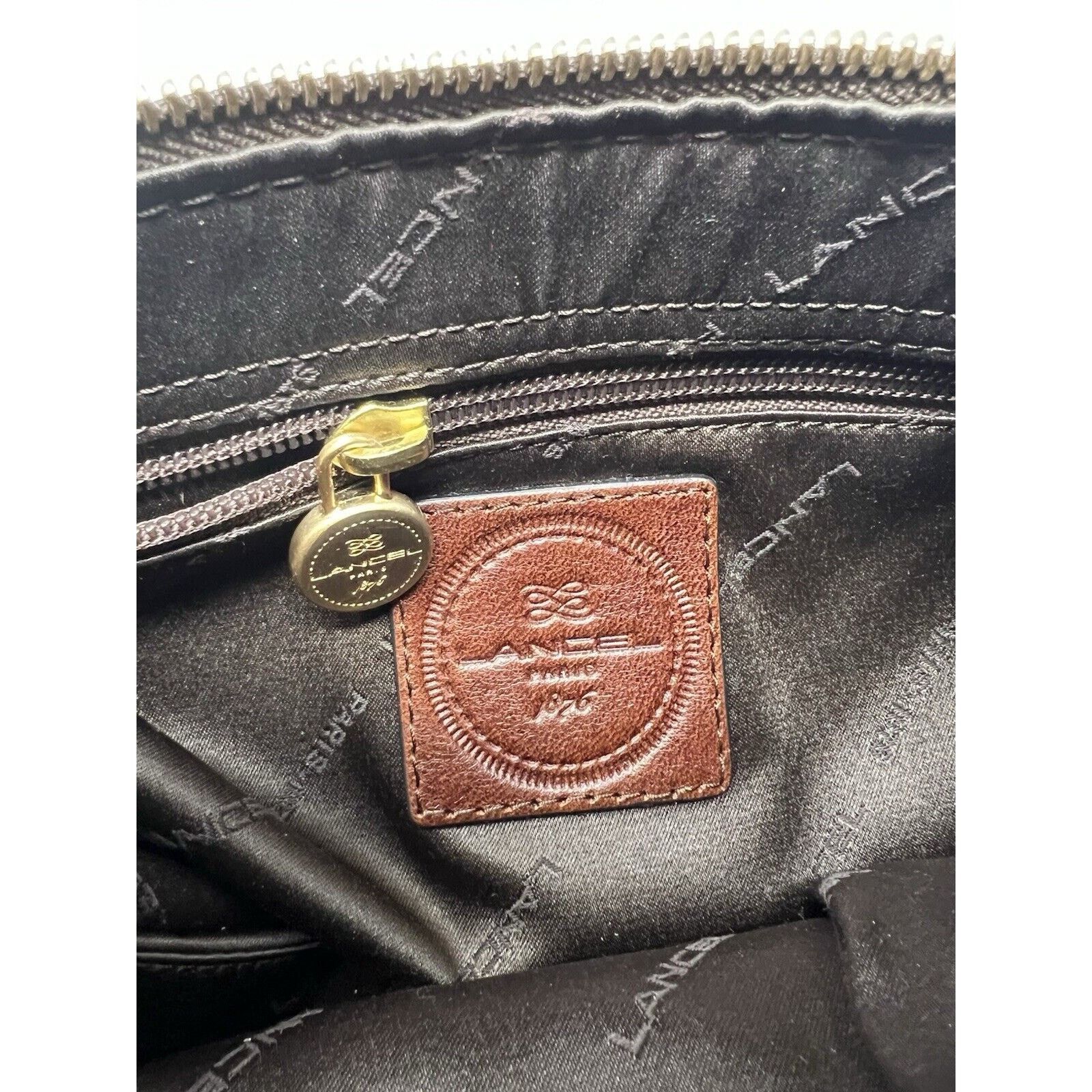 Lancel Lancel [Authentic] Curb Dark Brown Leather Weave Gold Chain Size ONE SIZE - 12 Thumbnail