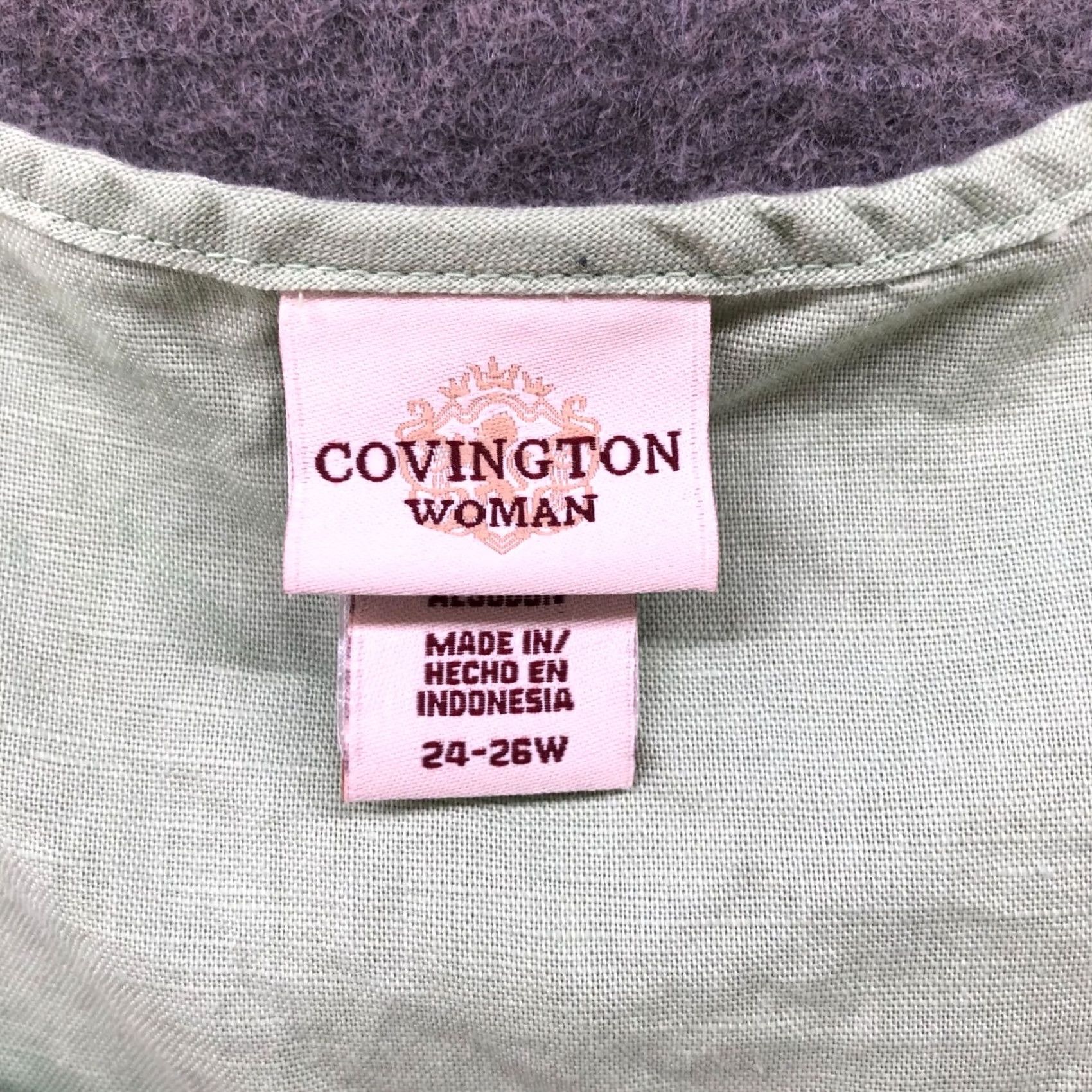 Vintage Covington Linen Blend Tank Top Womens 26W Green Sleeveless Blouse Lime Size 4XL / US 24-26 - 5 Thumbnail