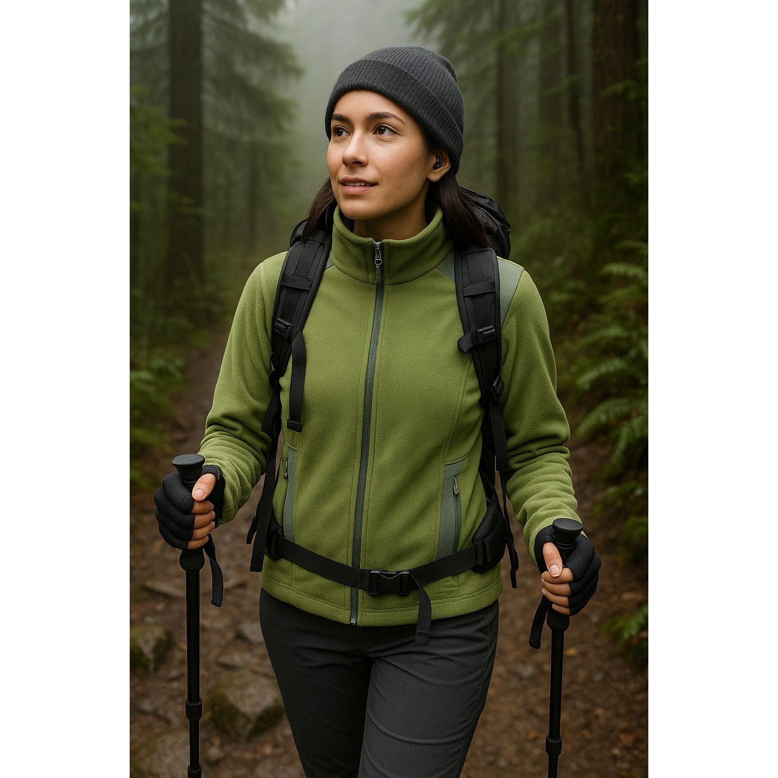 Rei REI Women’s Softshell Fleece Jacket Green Size M Hiking Athf Size M / US 6-8 / IT 42-44 - 1 Thumbnail